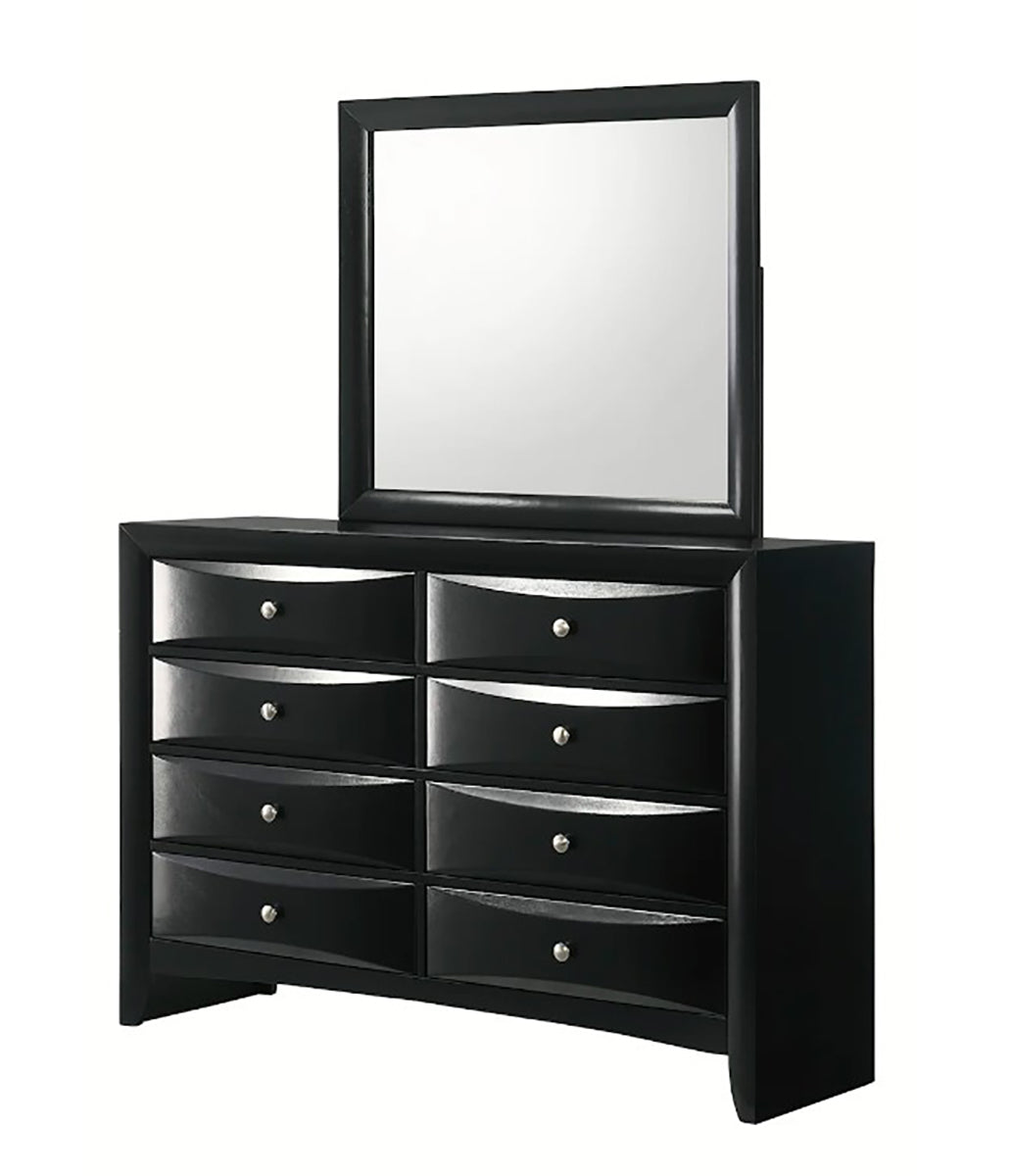 Crown Mark Furniture Fallon Dresser Mirror in Black