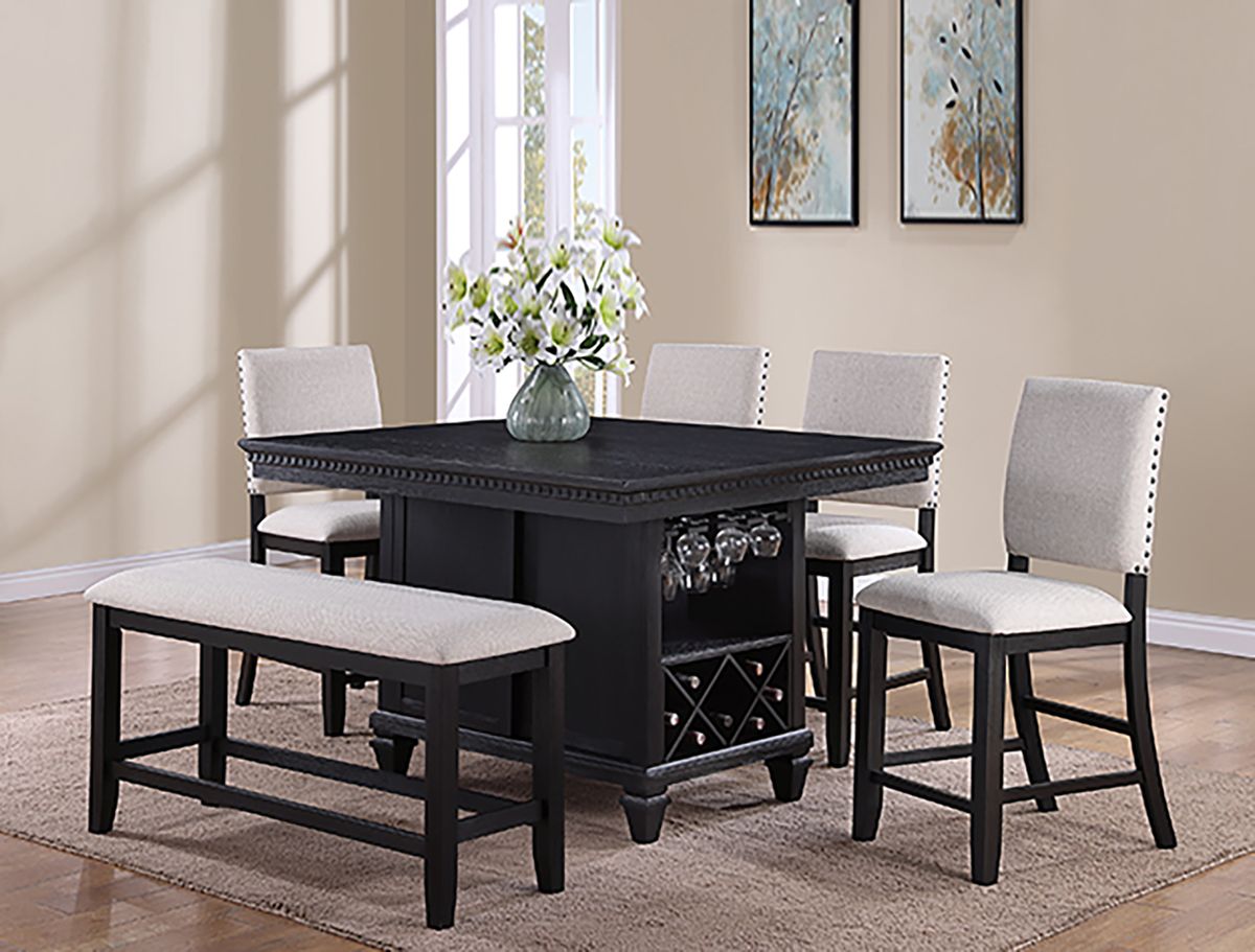 Crown Mark Furniture Regent Counter Height Table in Black