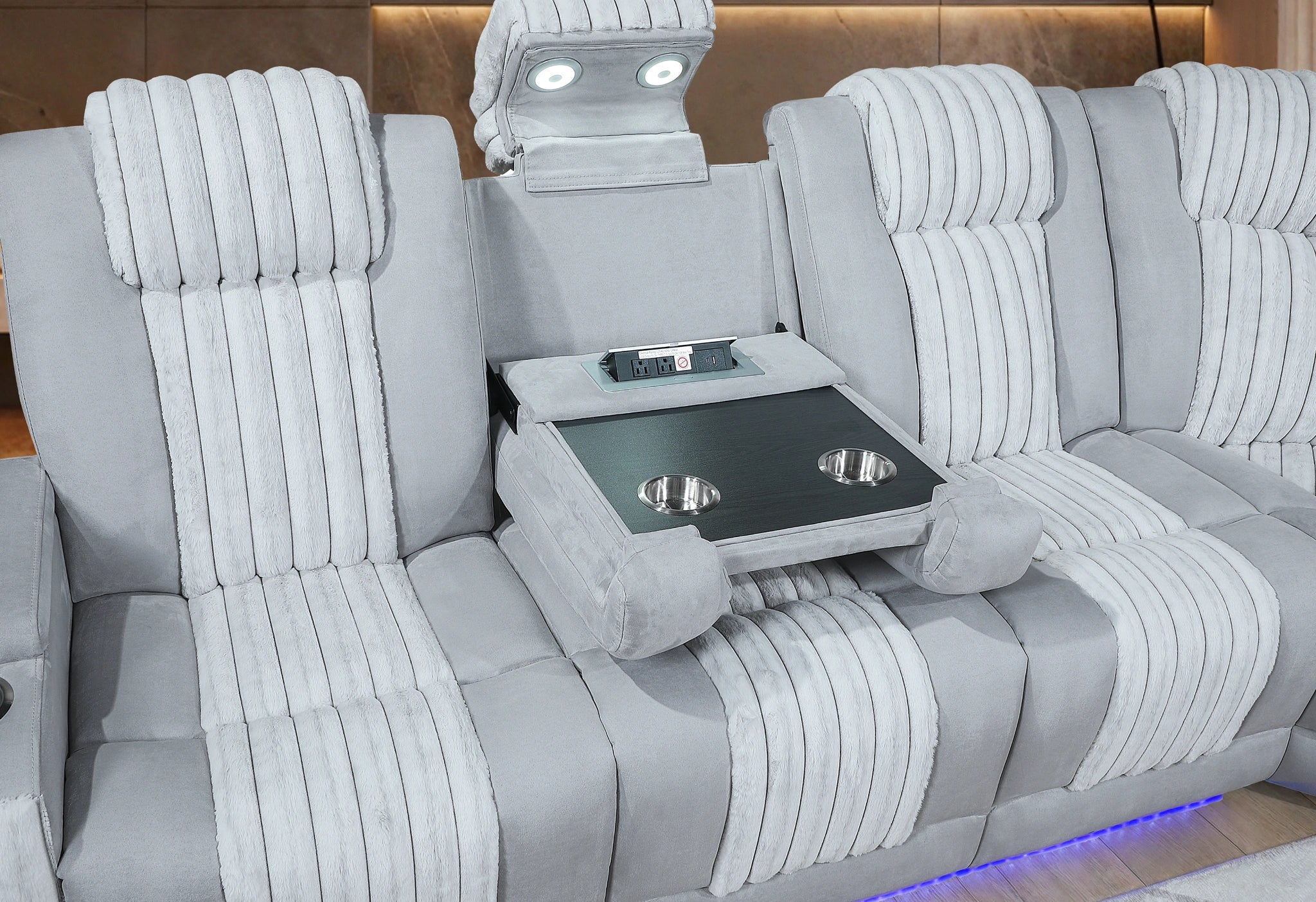 U8000 Grey P2 Sectional with LED