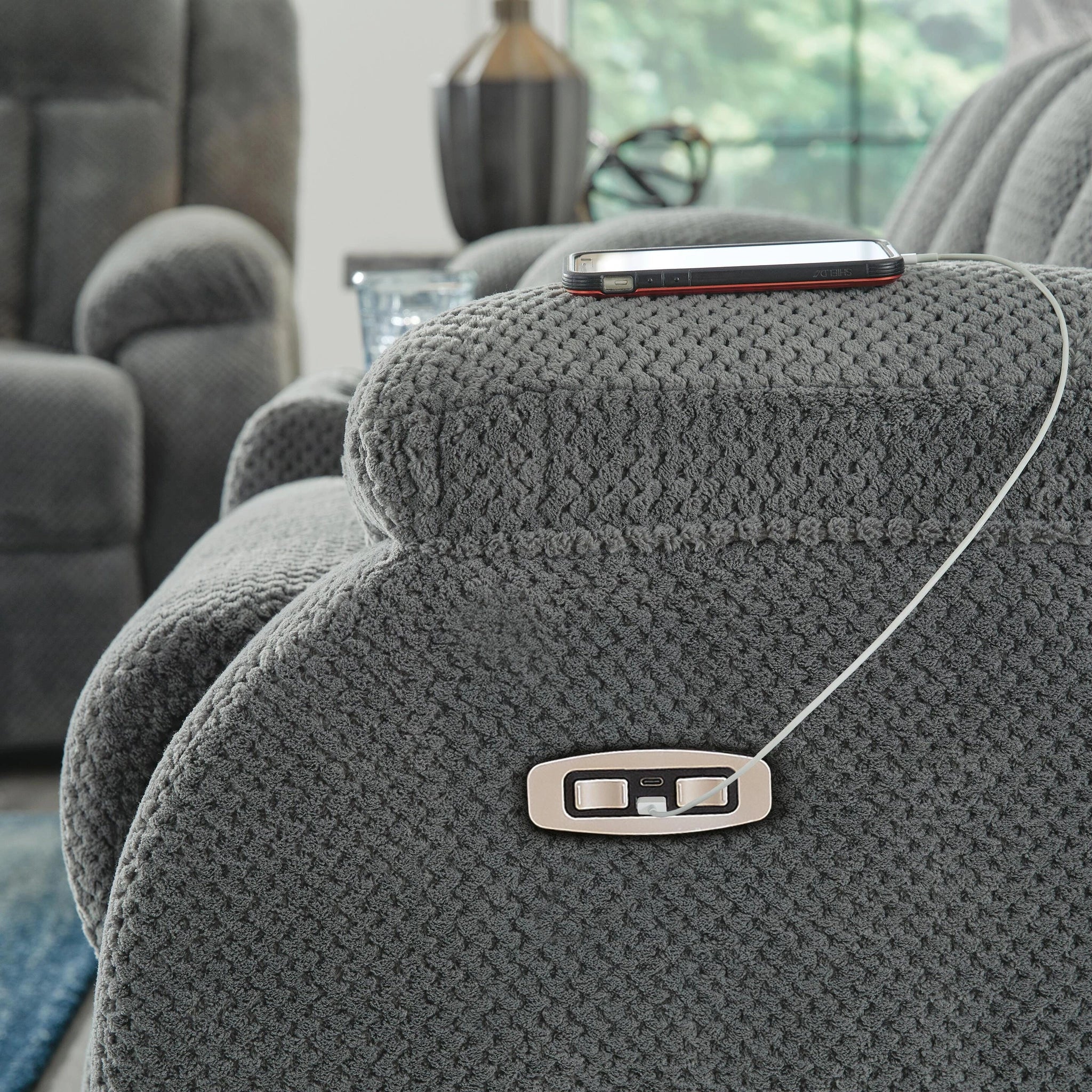 Observation Power Reclining Sofa with Drop Down Table