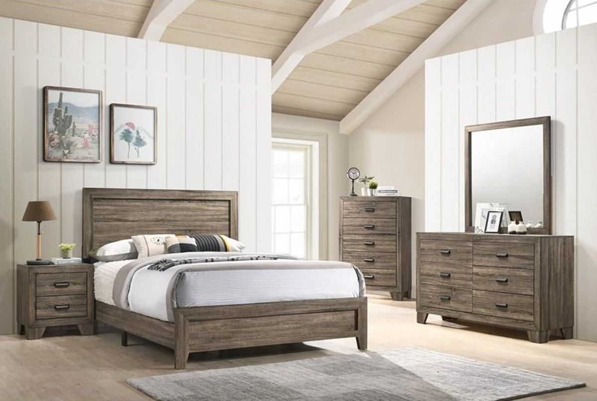 Crown Mark Millie Twin Panel Bed in Grey
