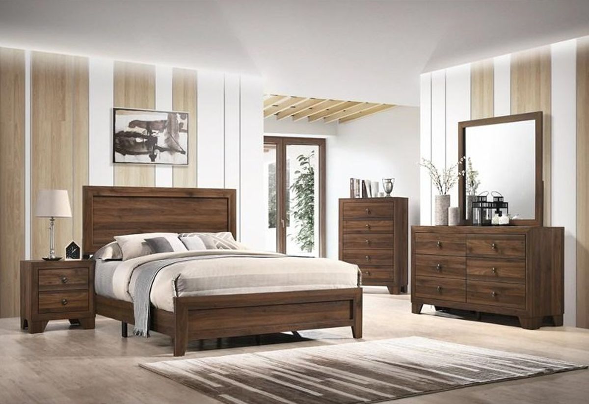 Crown Mark Millie Nightstand In Brown Cherry