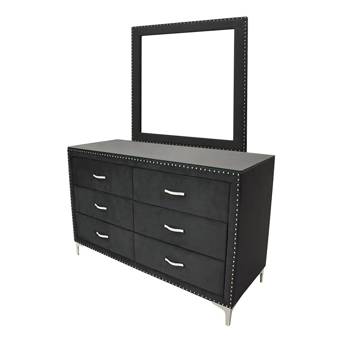 Crown Mark Furniture Lucinda 6 Drawer Dresser in Black