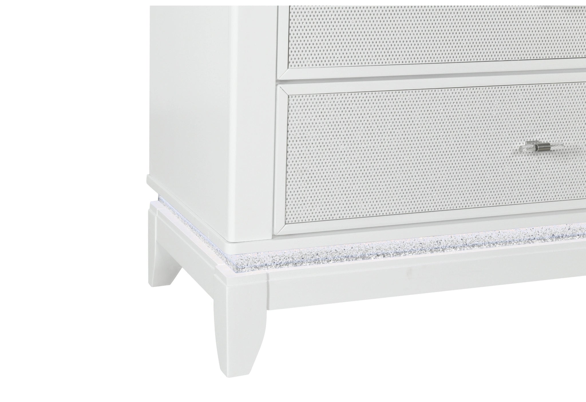 Alina White Nightstand with LED and USB