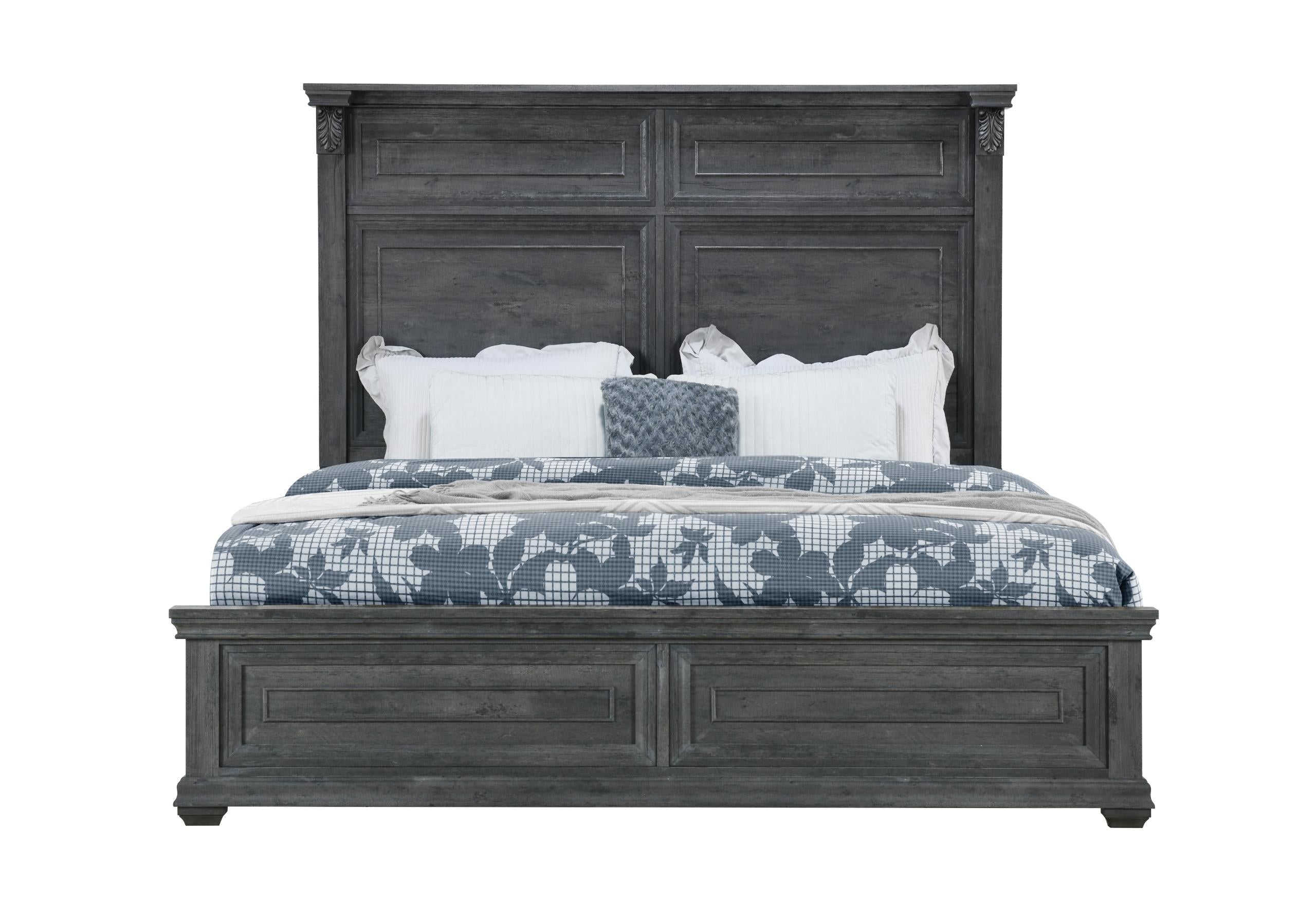 TATUM GREY KING BED WITHOUT STORAGE