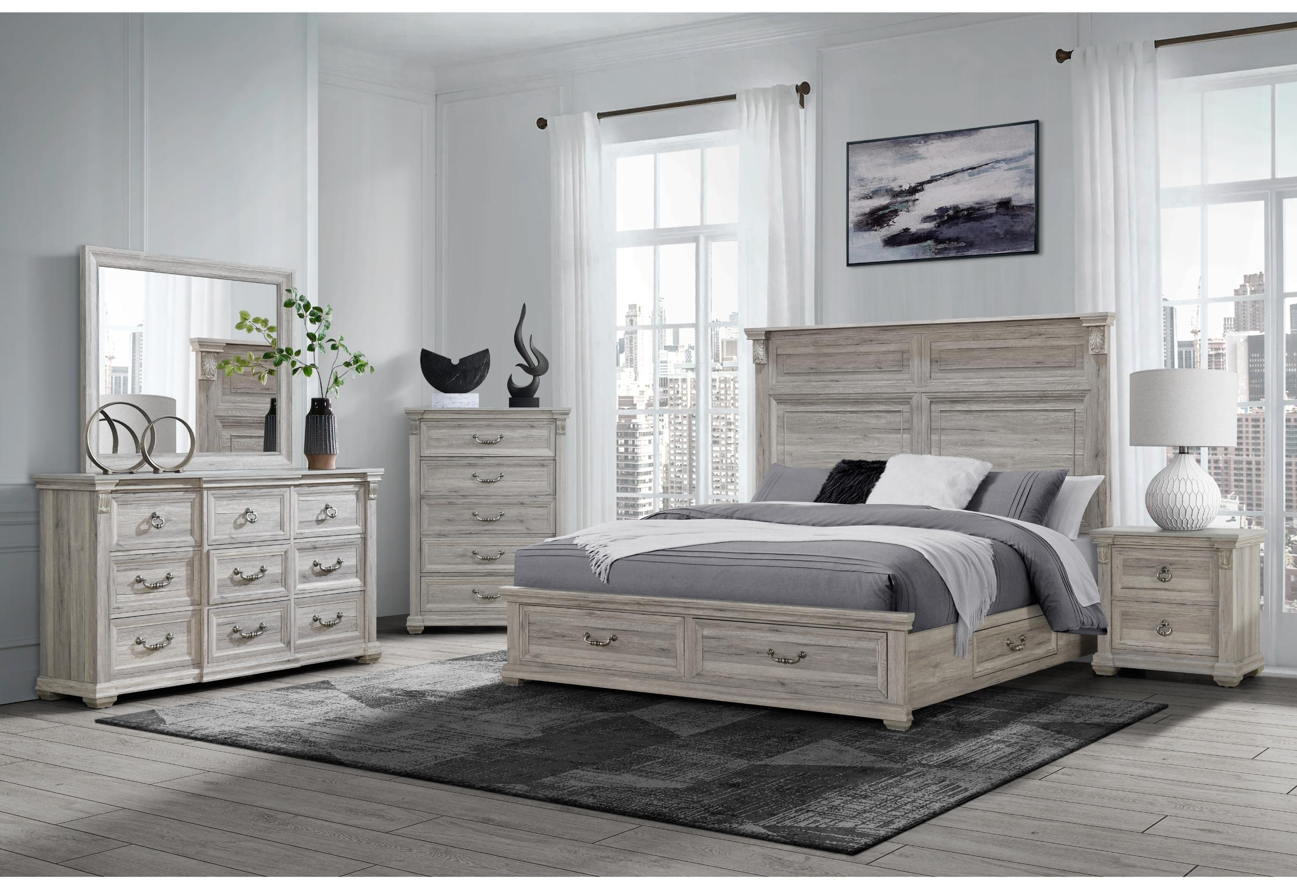 TATUM NATURAL FULL BED GROUP WITH STORAGE