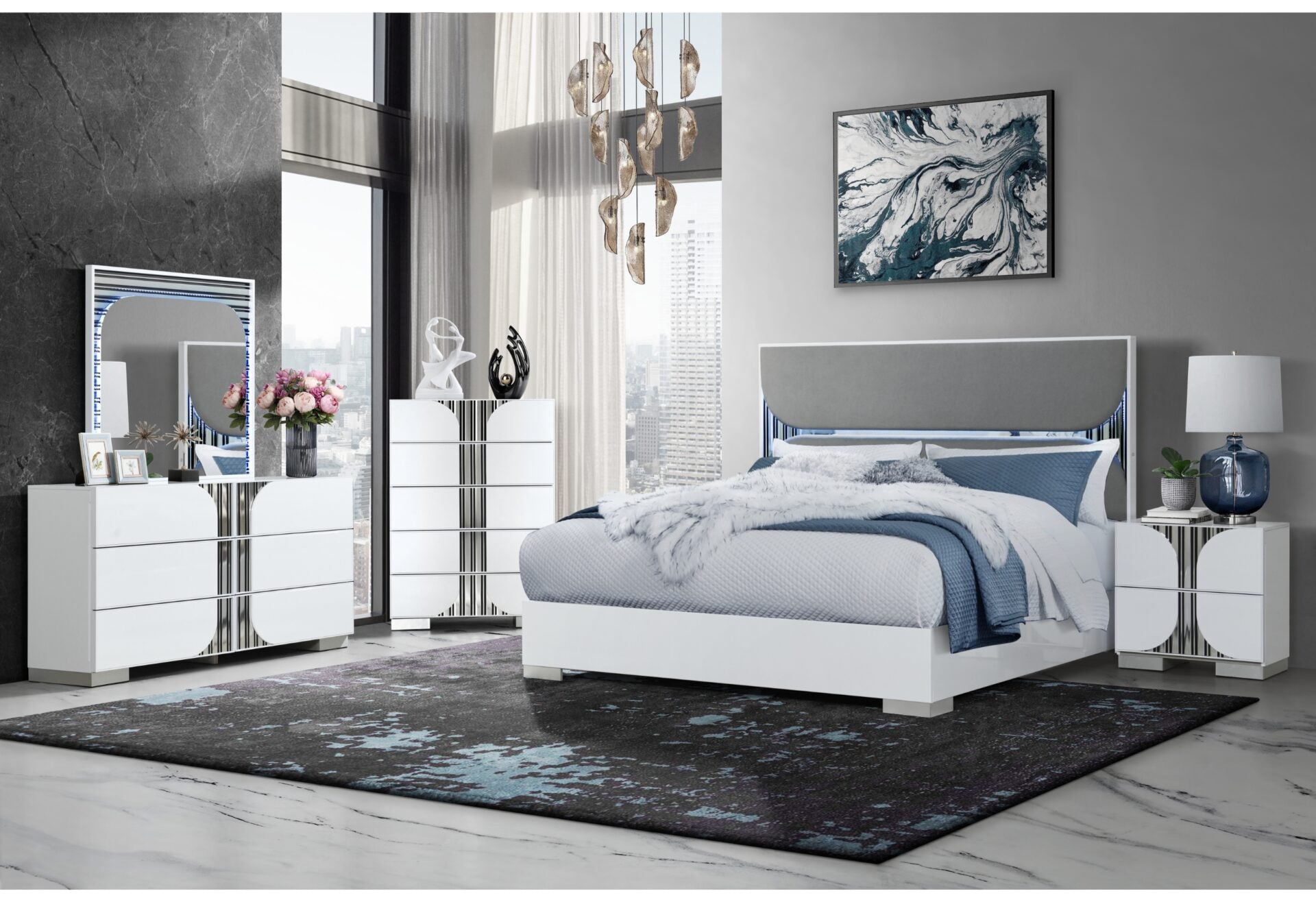 Talia White Bed Group