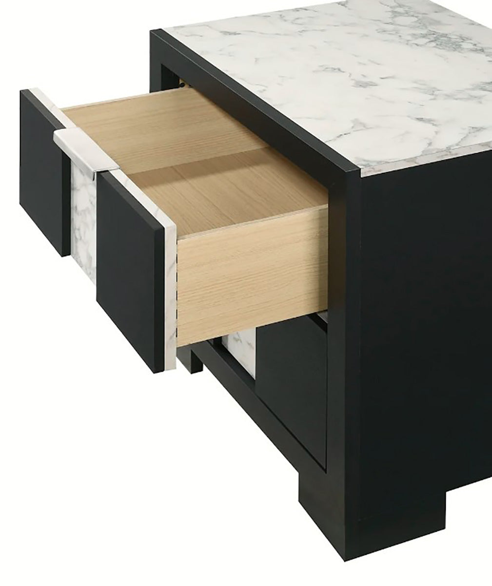 Crown Mark Furniture Rangley 2 Drawer Nightstand In Black