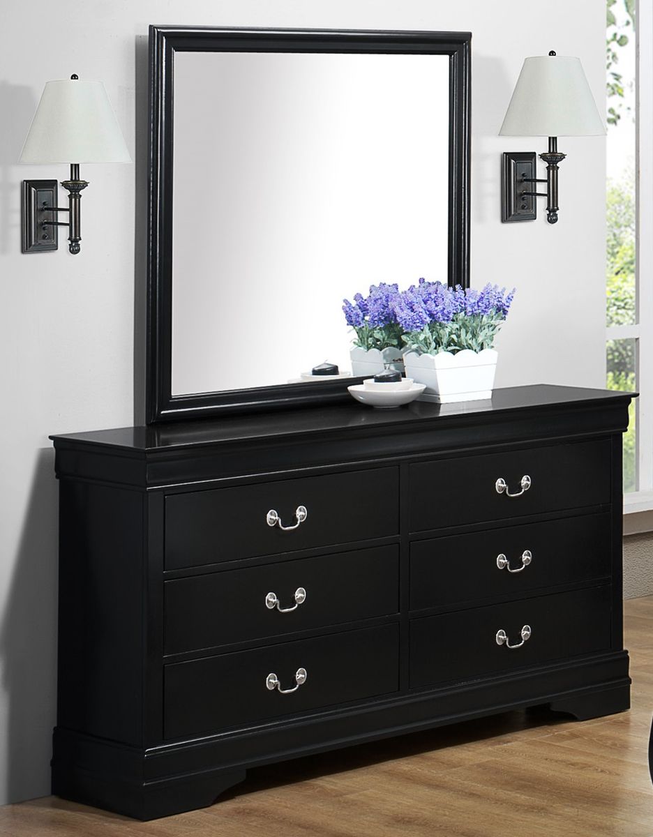 Crown Mark Furniture Louis Philip Dresser In Black