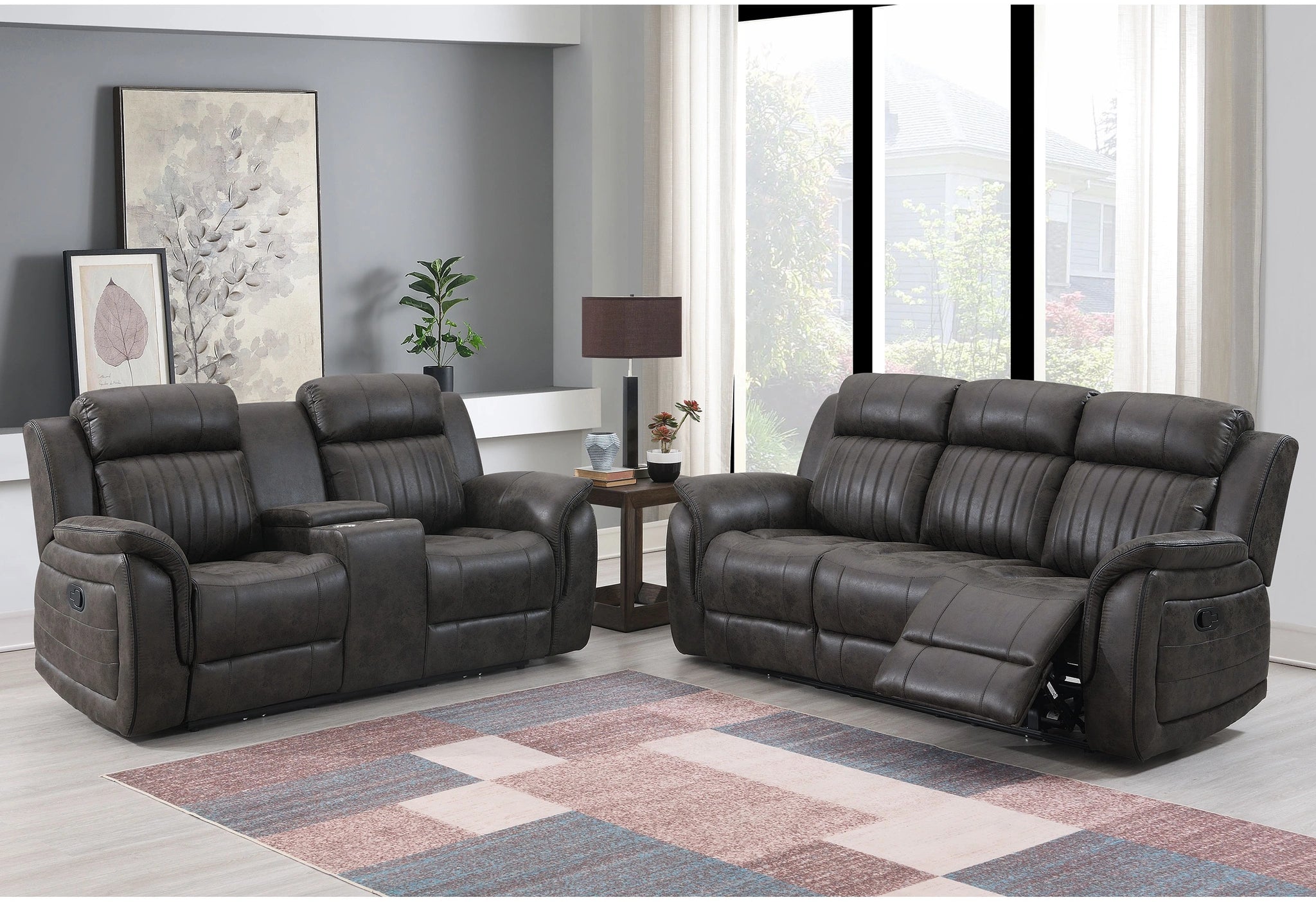 U8517 Grey Glider Recliner