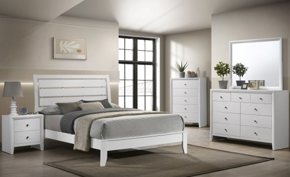 Crown Mark Furniture Evan Nightstand In White