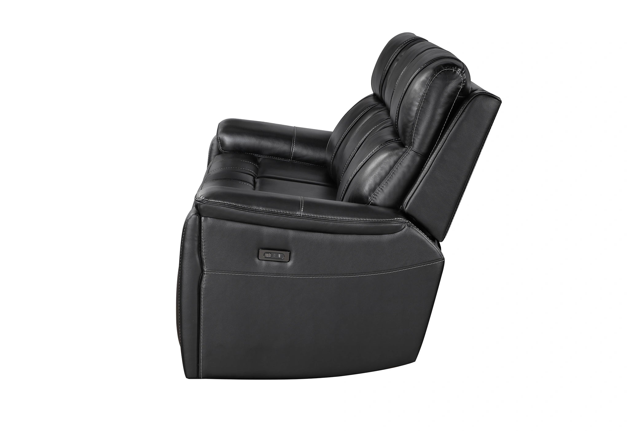 U8881 Black Leather Power Reclining Sofa with Immerse Sound