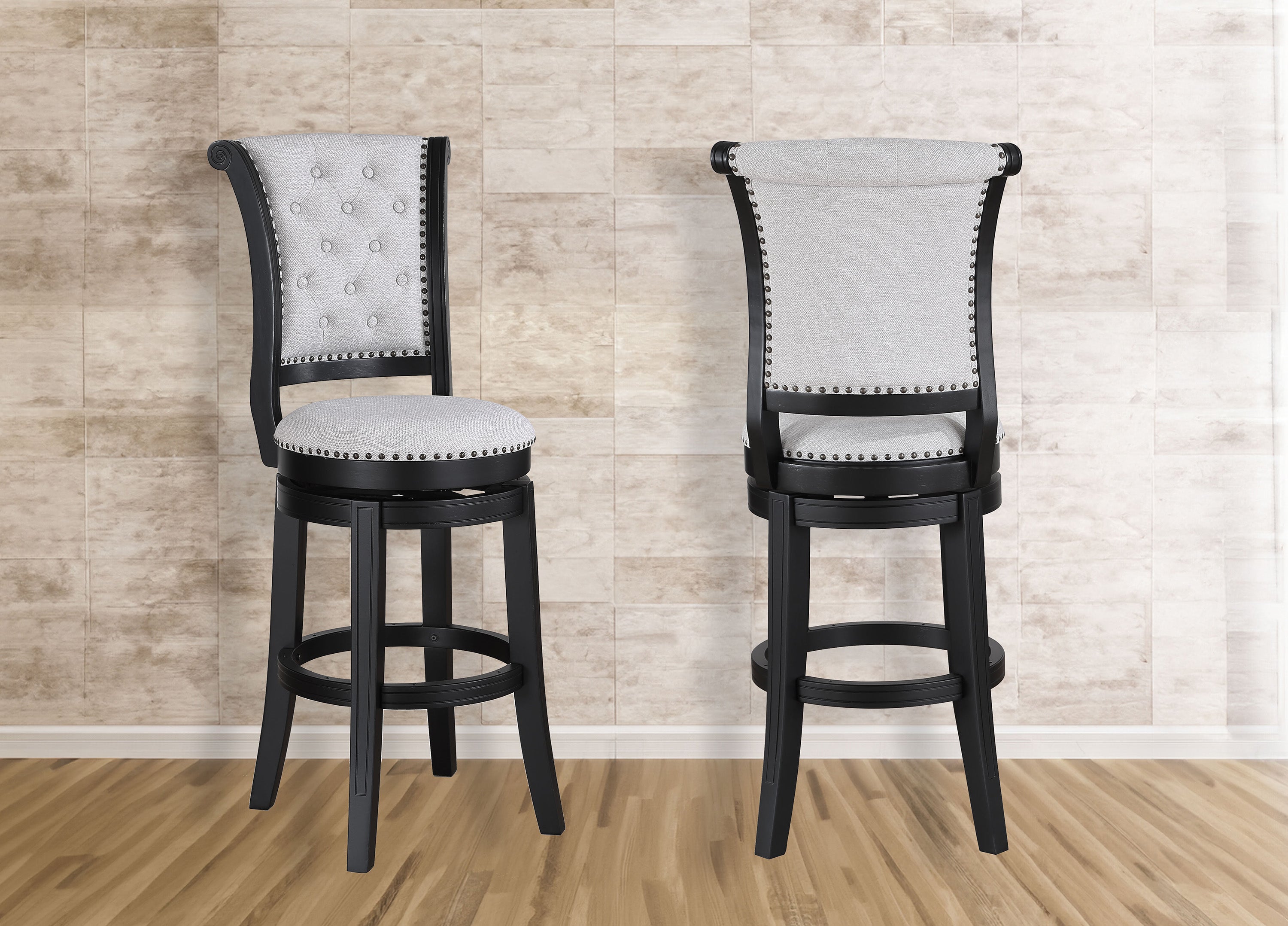 Granville Swivel Bar Stool Dove Knockdown