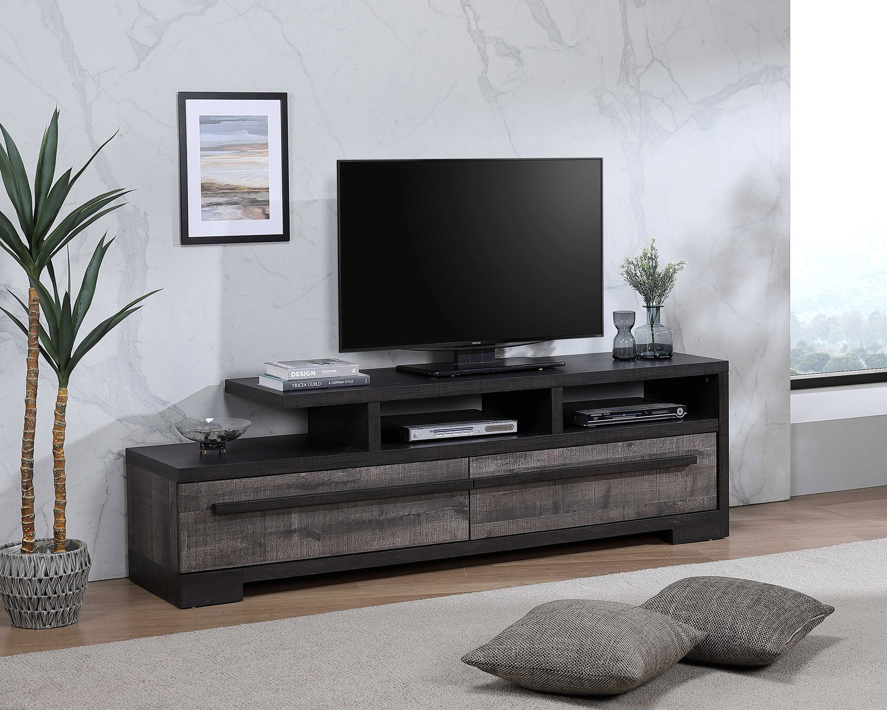 REMINGTON TV STAND GRAY/EBONY