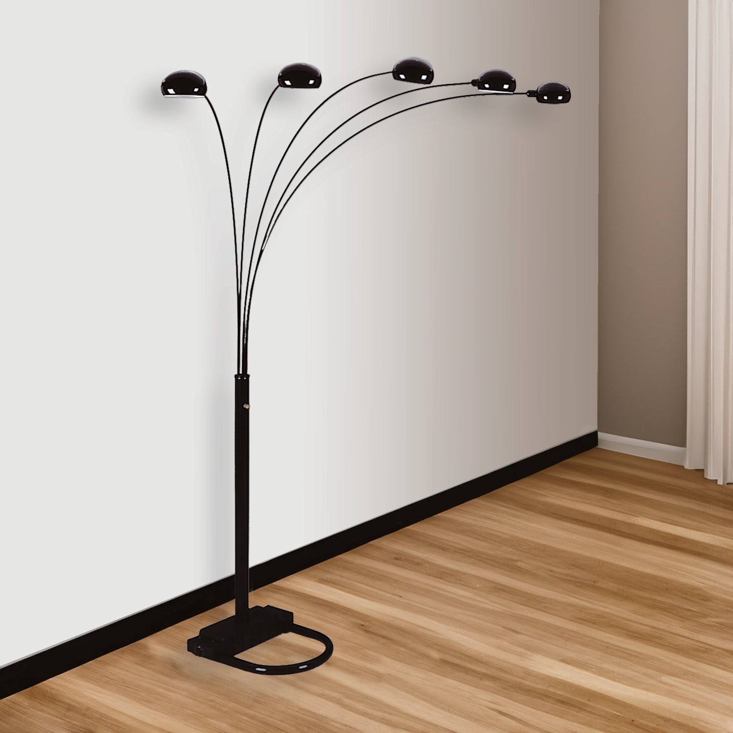 PEACOCK SHADE FLOOR LAMP BK 82 H