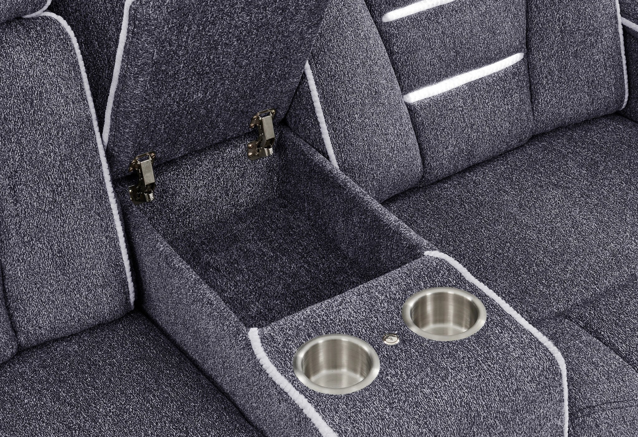 U1895 Grey P2 Console Reclining Loveseat with IS and LED