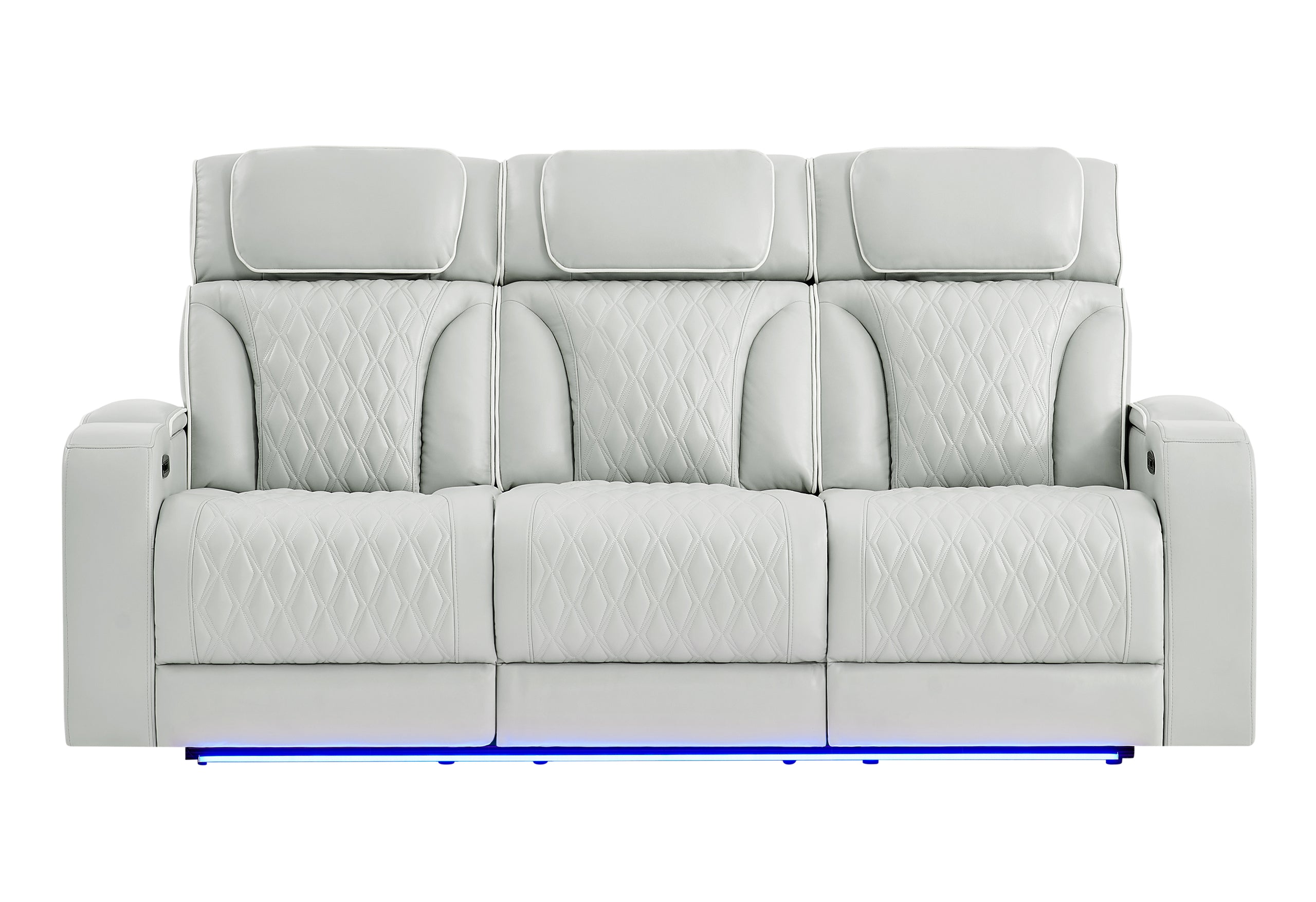 U8611 BLANCHE SILVER PWR REC SOFA WITH PHR AND LED