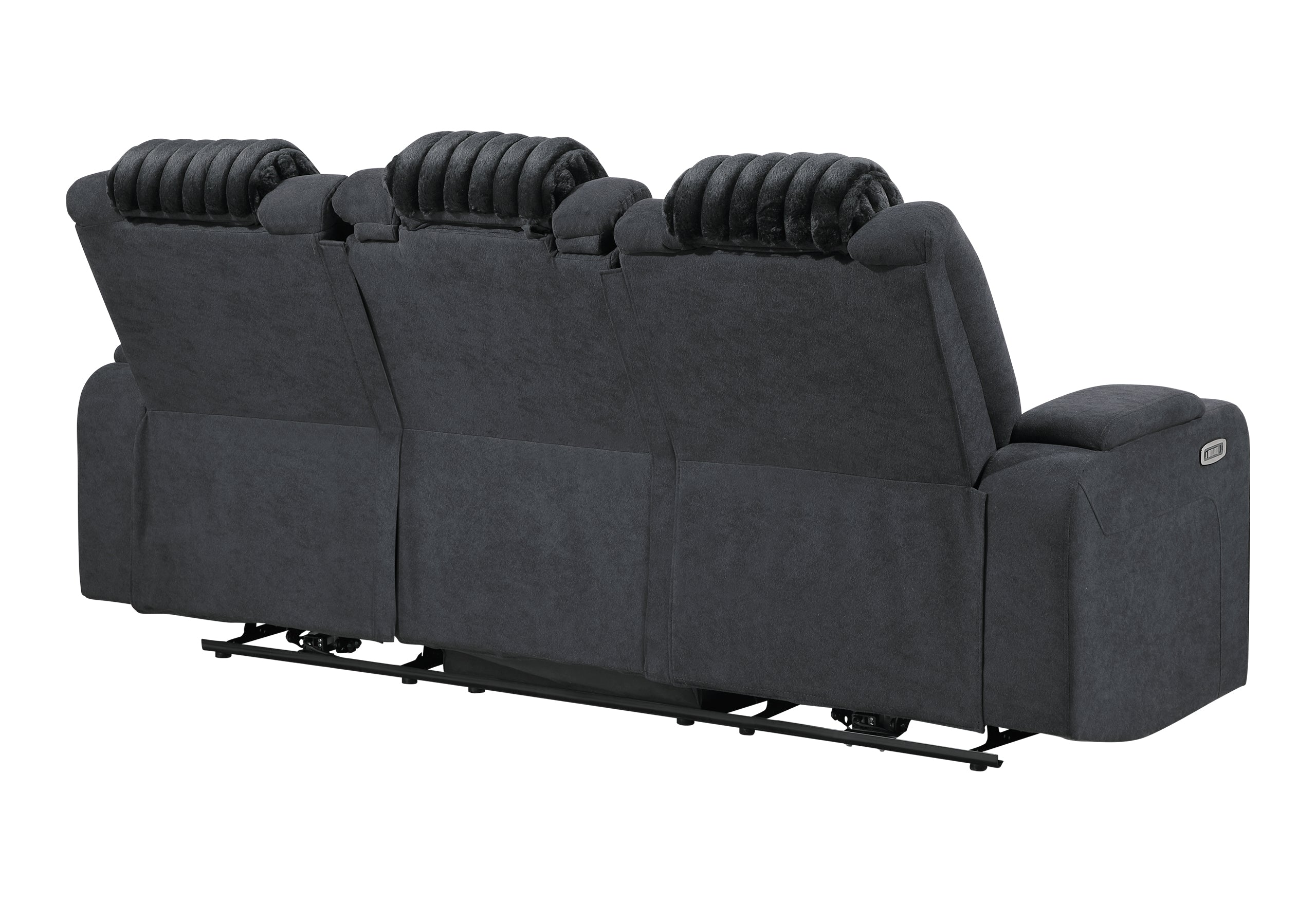U8000 BLACK PWR REC SOFA W/PHR, DDT, READING LIGHT & LED LIGHT