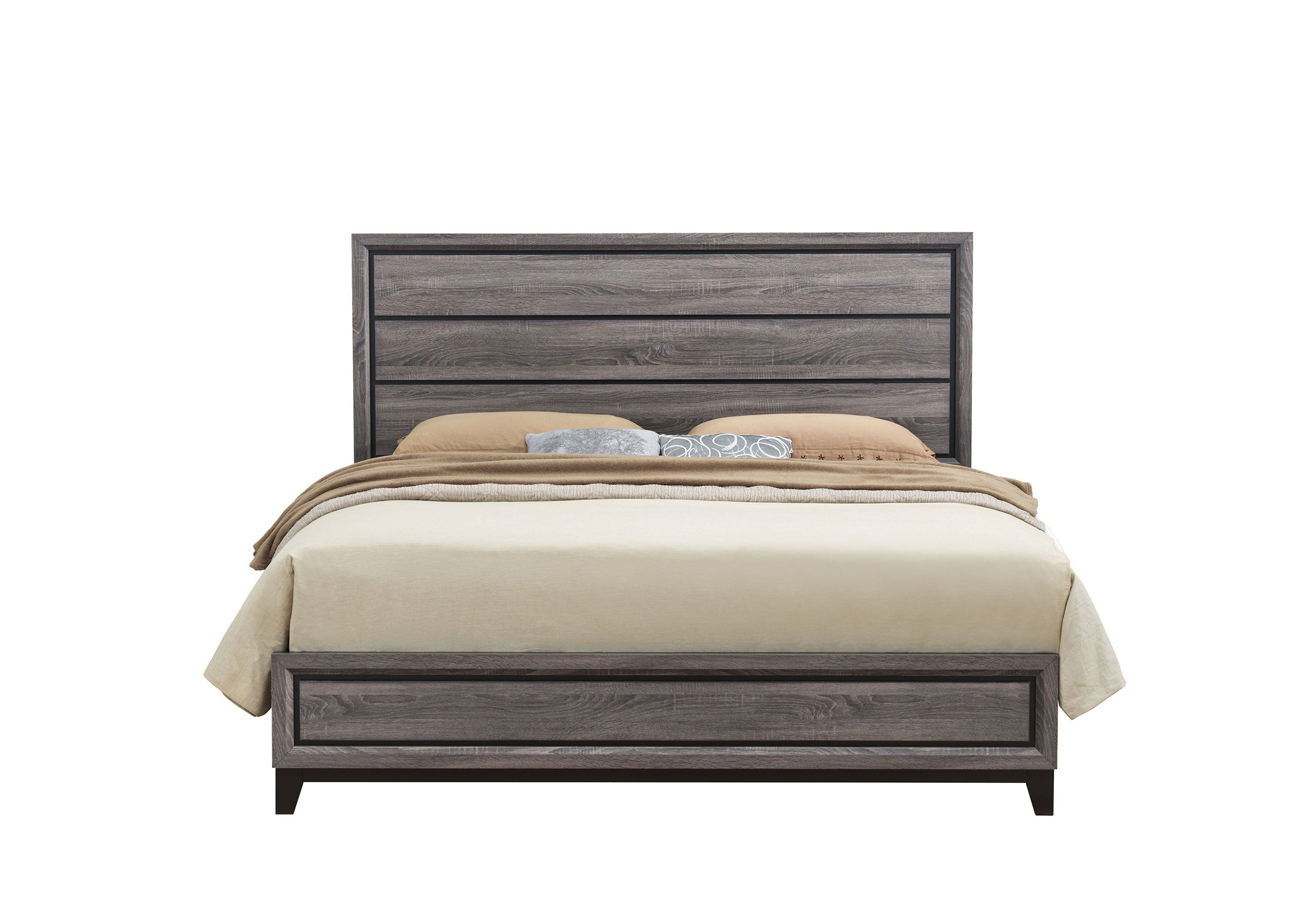 KATE GREY QUEEN BED, DRESSER, MIRROR, CHEST AND 2 NIGHTSTANDS