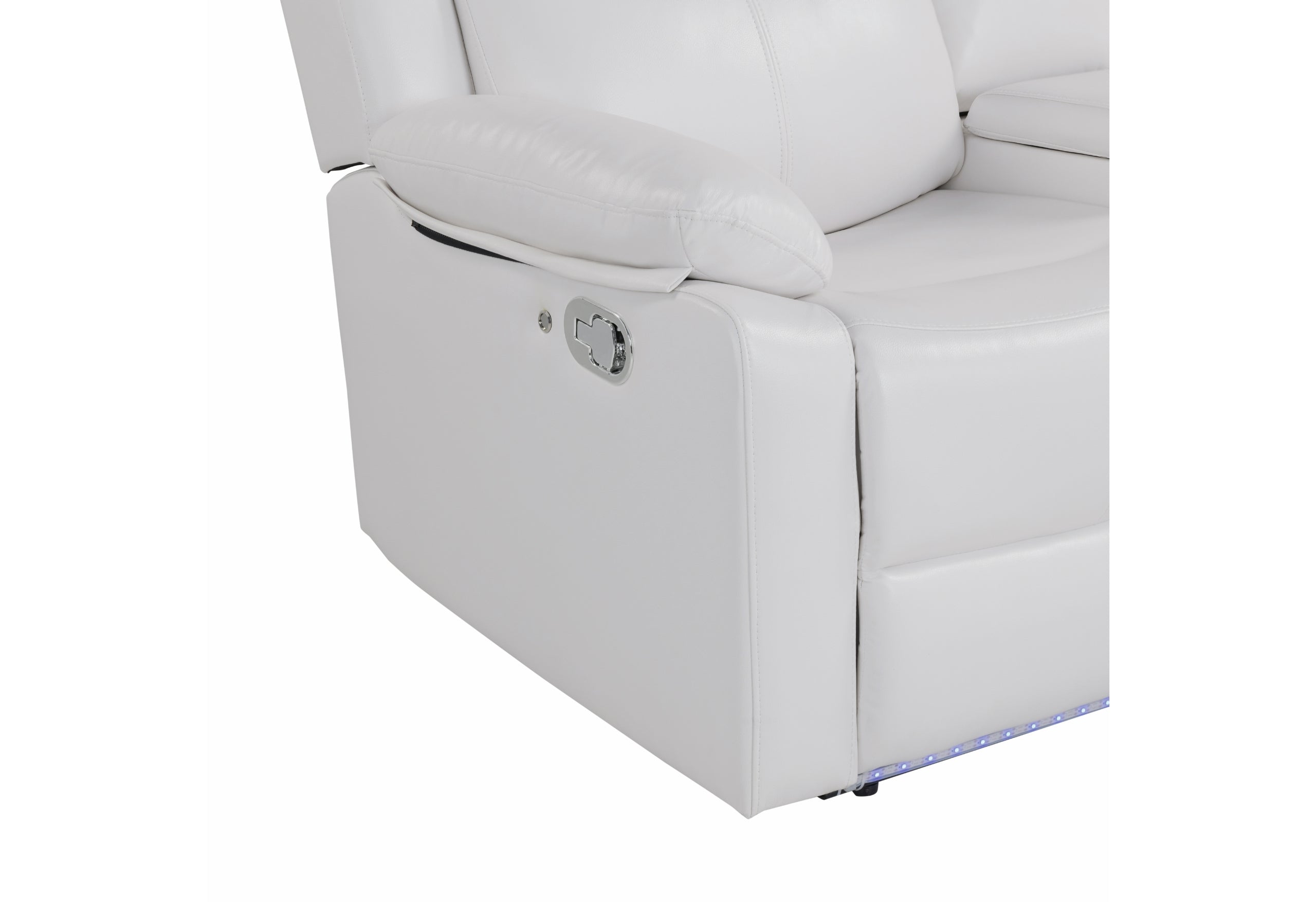U6026 BLANCHE WHITE REC SOFA W/LED/CONS REC LS W/SPKR&LED/GR W/LED