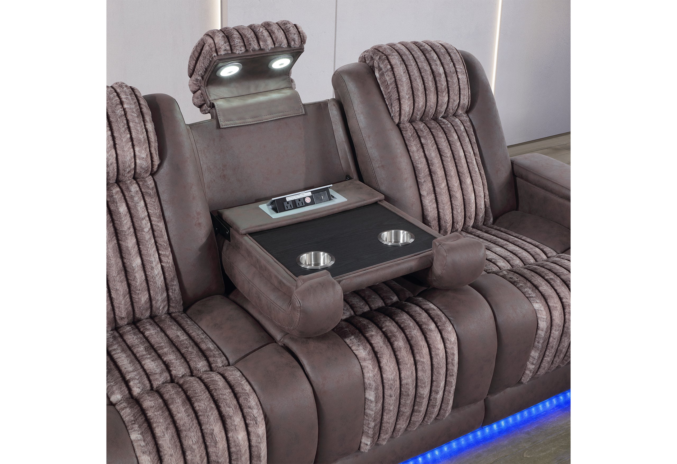 U8000 BROWN PWR REC SOFA/PWR CON REC LOVESEAT/PWR RECLINER W/PHR