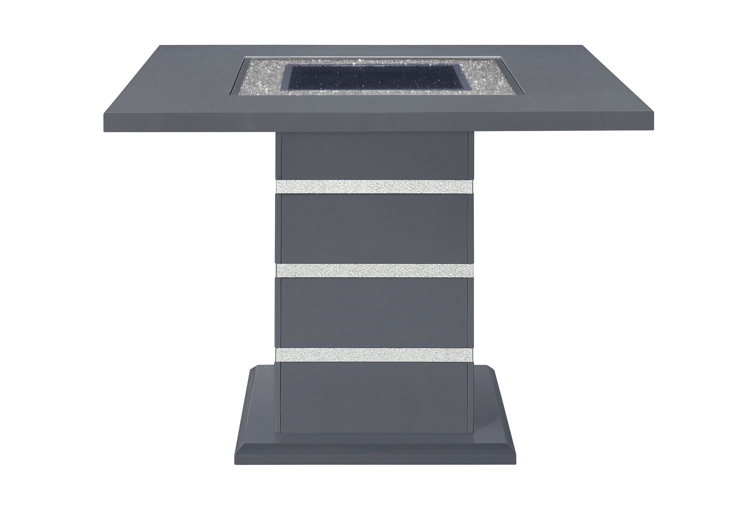 MONACO DARK GREY BAR TABLE AND 6 MONACO DARK GREY BAR STOOLS
