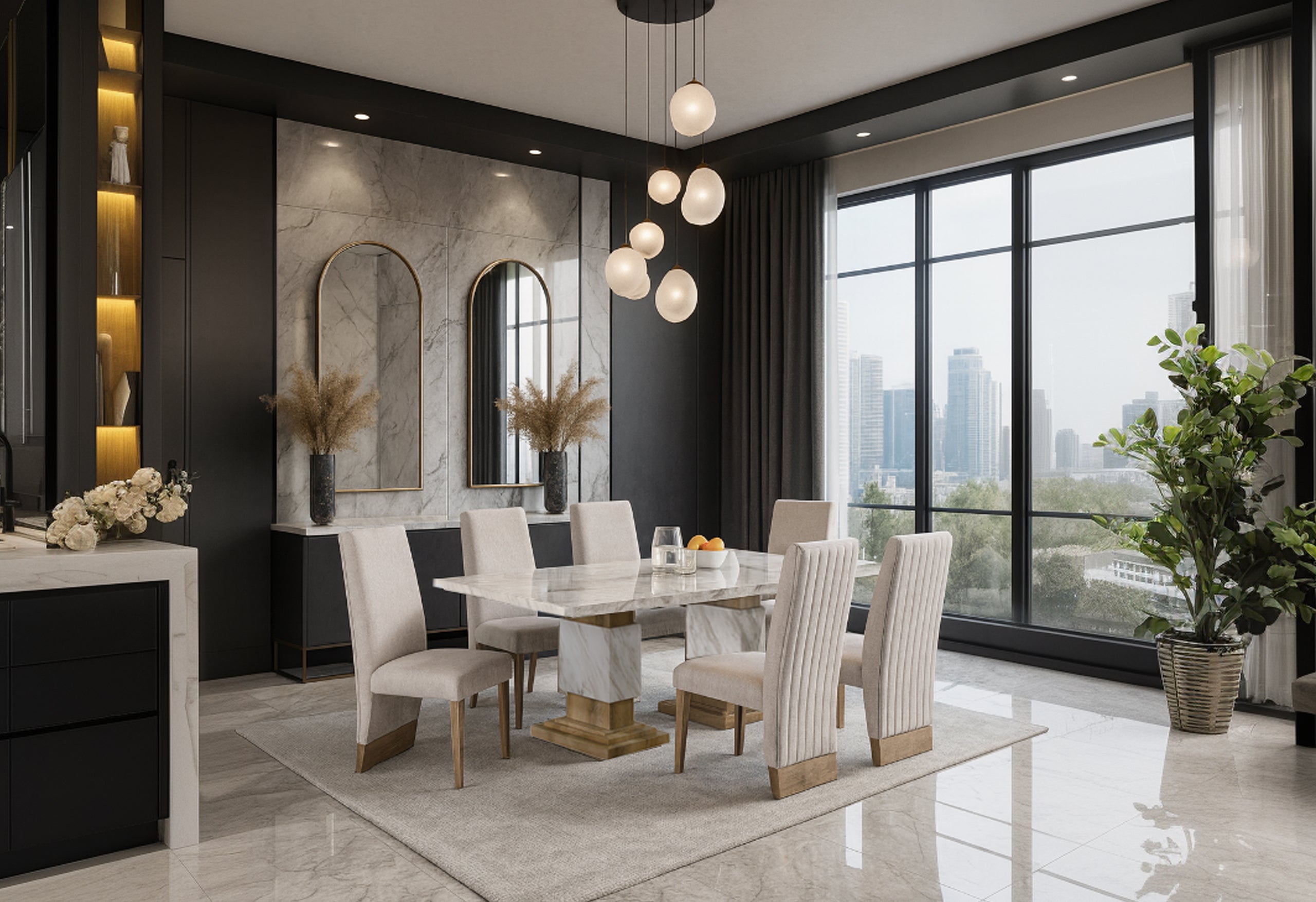 D12 DINING TABLE NATURAL+ 8 D12 DINING CHAIR BEIGE NATURAL