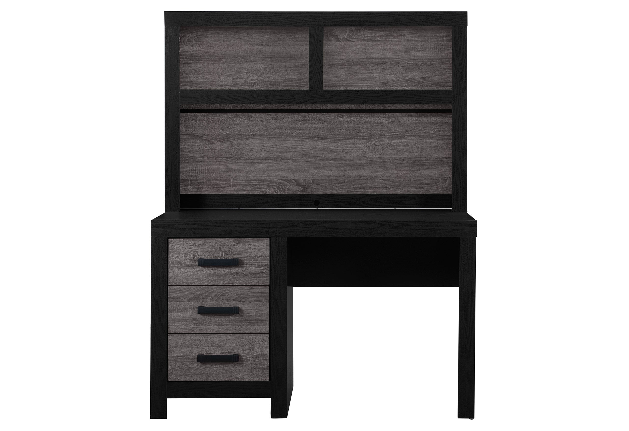 LISBON GREY/BLACK BOOKCASE TWIN BED, DRESSER, MIRROR AND NIGHTSTAND