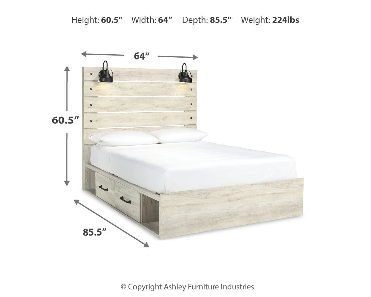 Cambeck Bed with 2 Storage Drawers