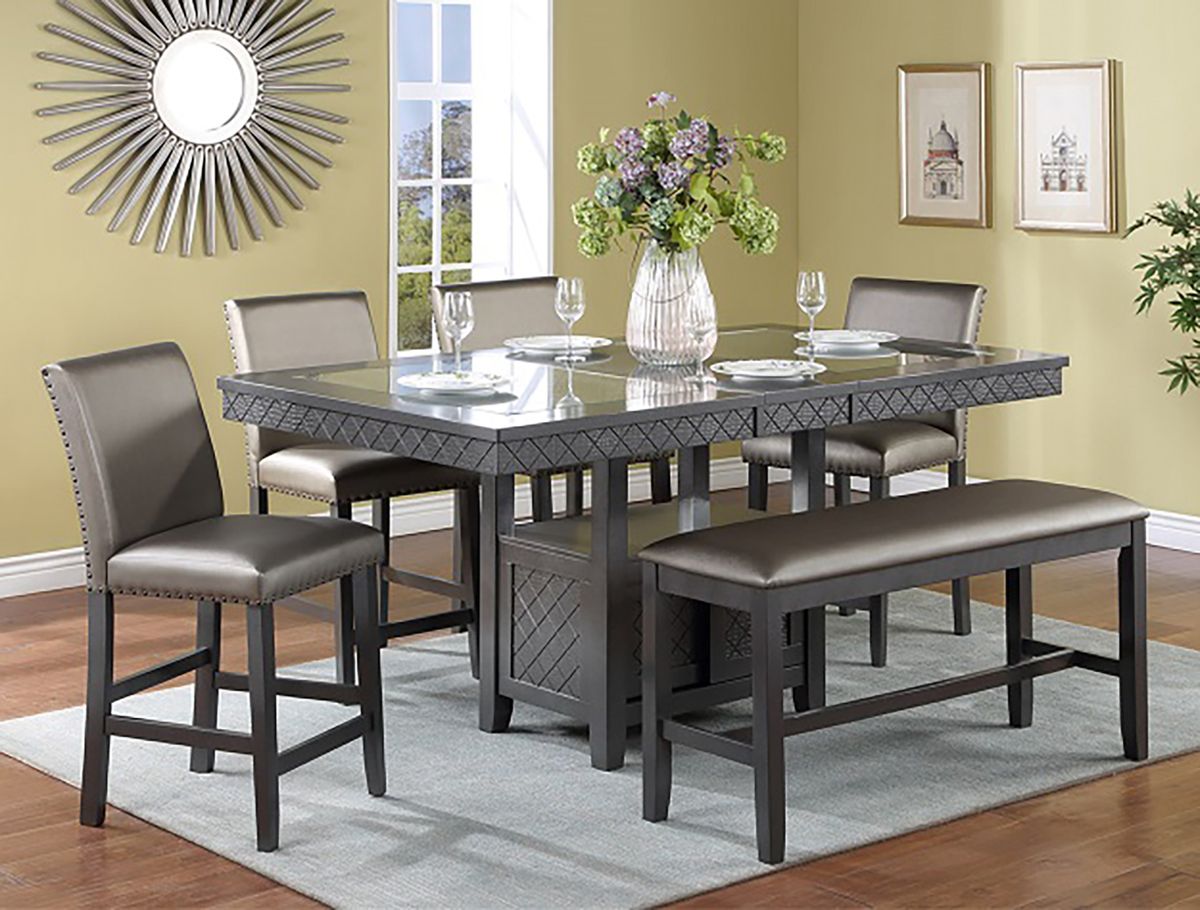 Crown Mark Furniture Bankston Bench in Brown