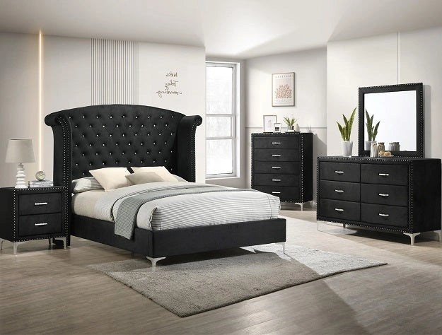 Crown Mark Furniture Lucinda 5 Drawer Chest in Black image