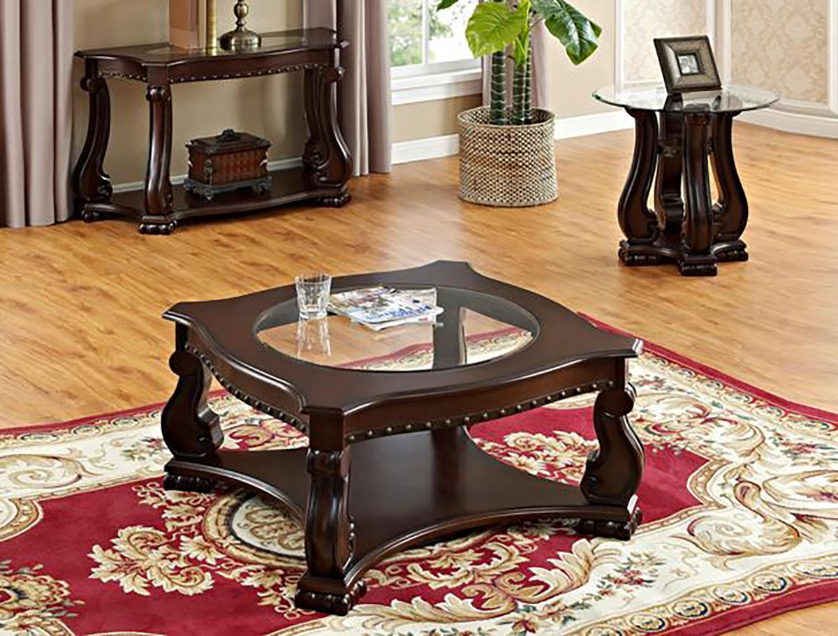 Crown Mark Furniture Madison Wood End Table in Brown