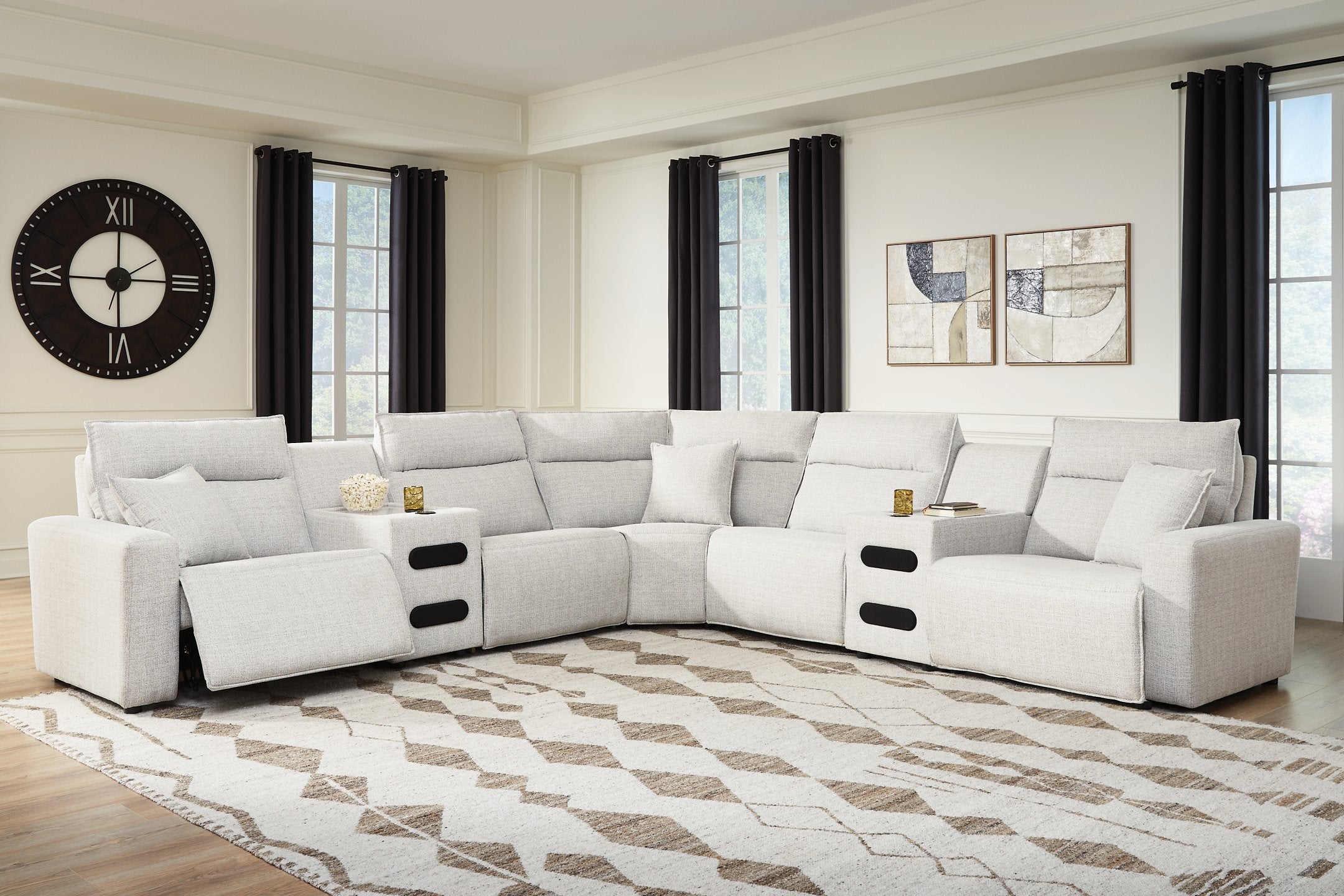 Modmax II Power Reclining Sectional with Audio Consoles