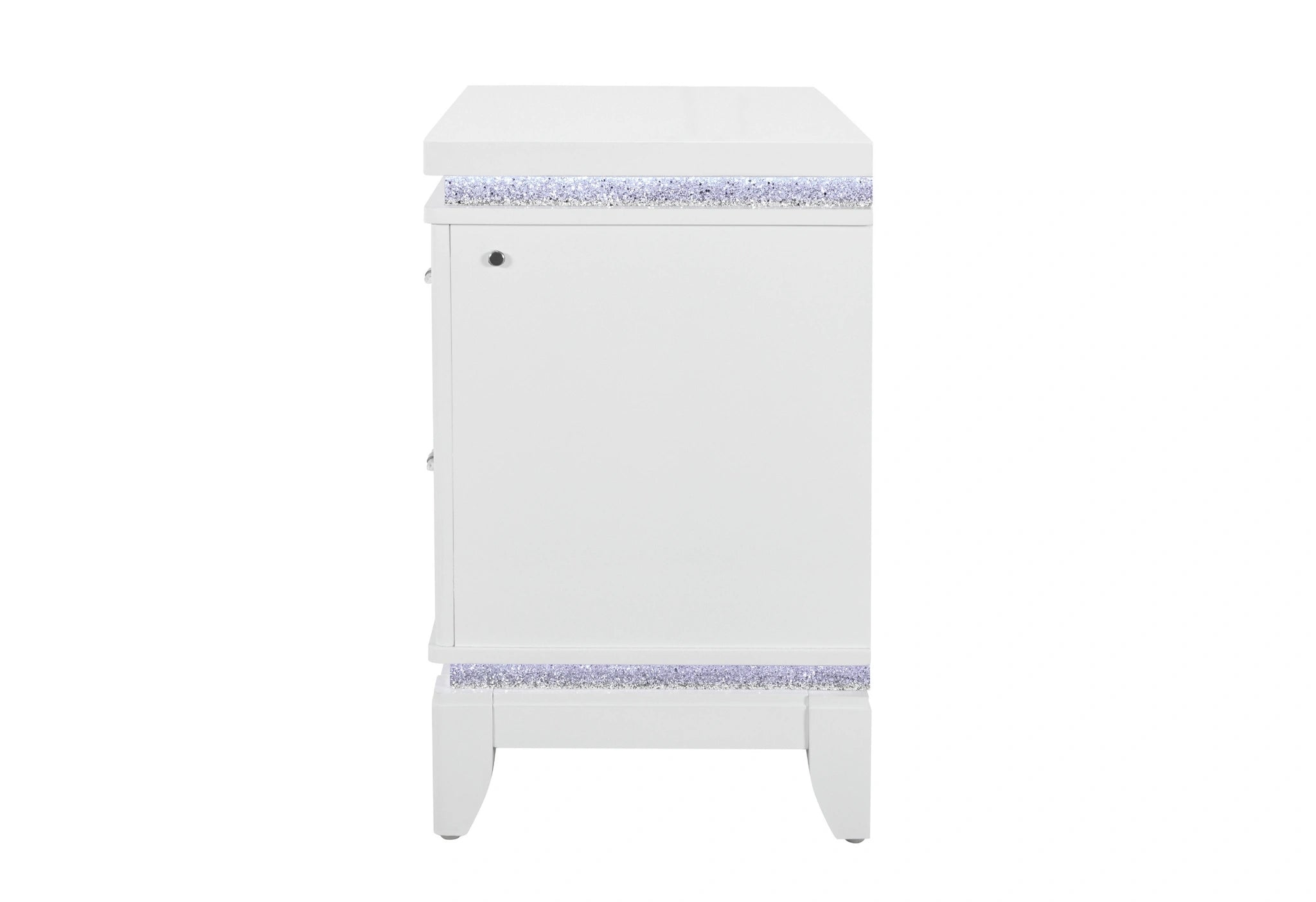 Alina White Nightstand with LED and USB