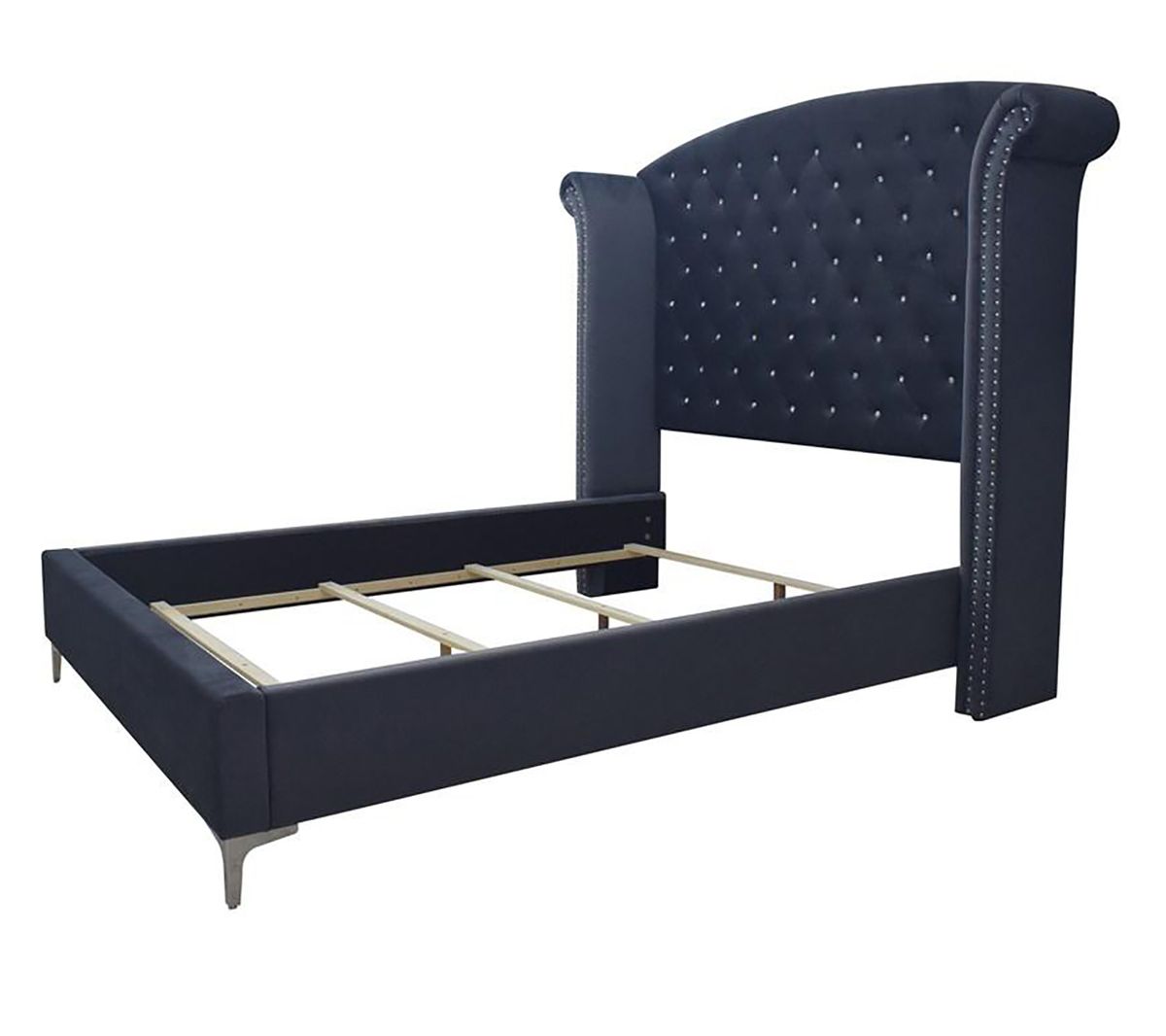 Crown Mark Furniture Lucinda King Upholstered Panel Bed in Gray B9260-K