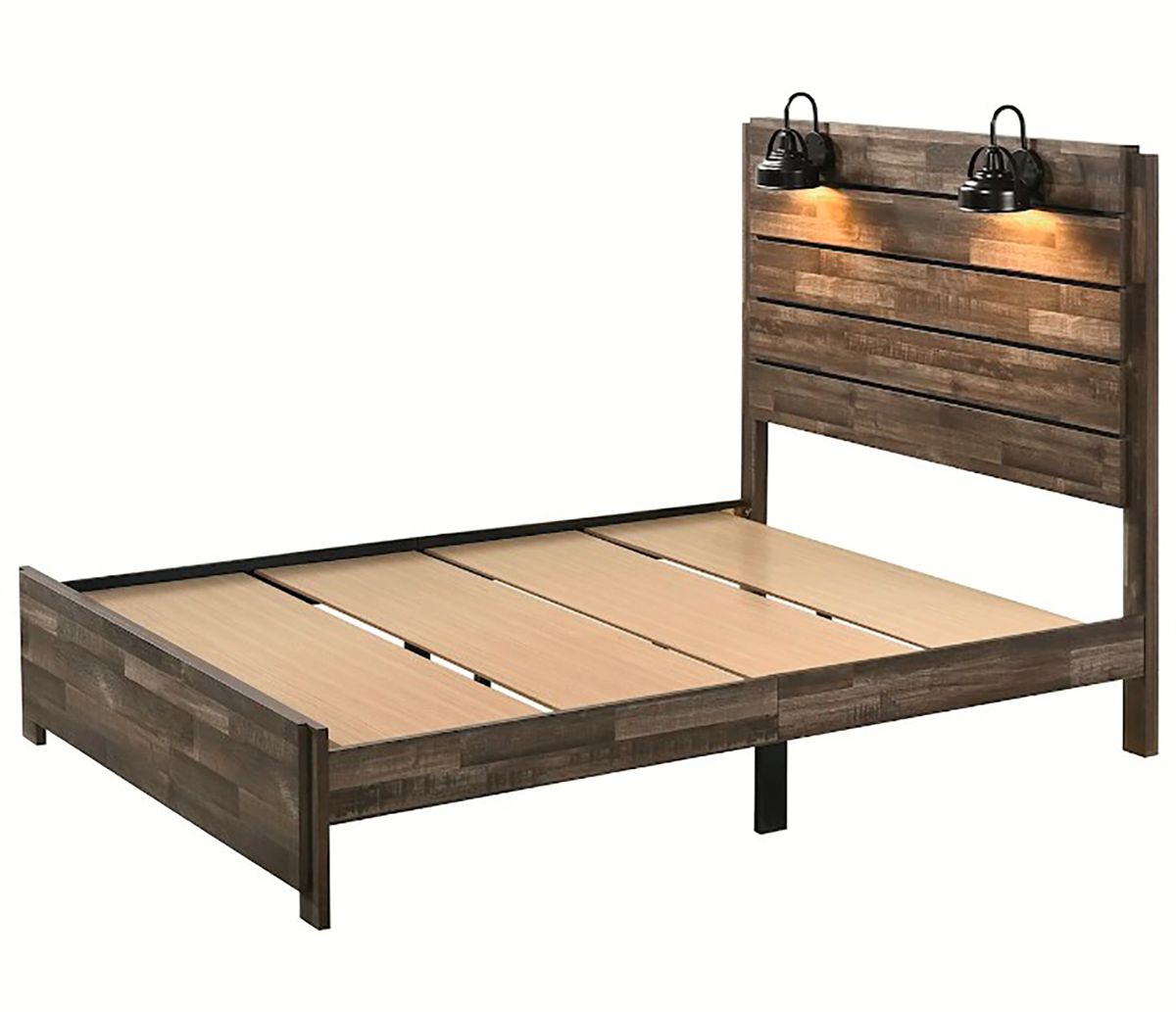Crown Mark Furniture Carter King Platform Bed in Brown