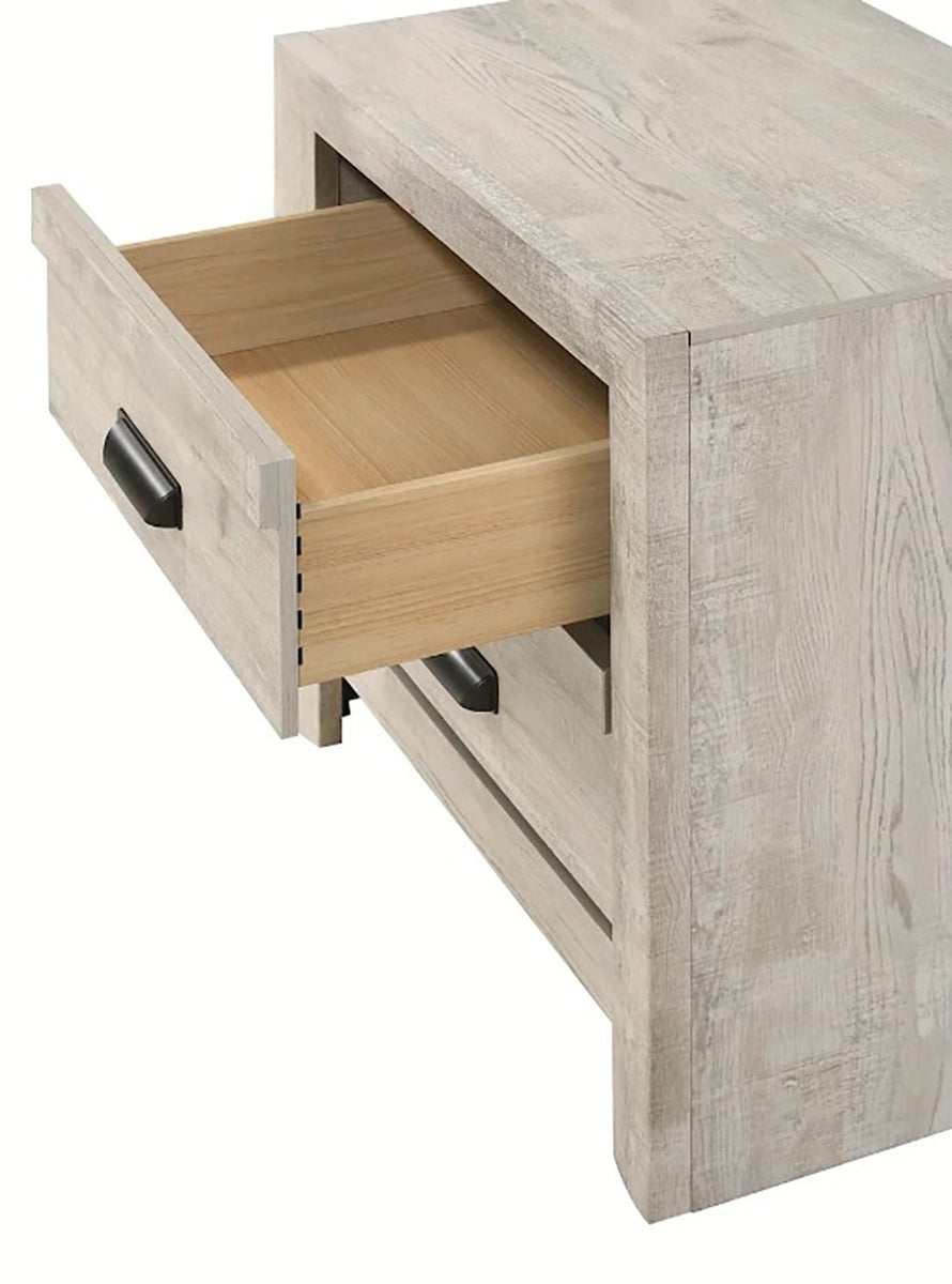 Crown Mark Furniture Valor 2 Drawer Nightstand in Gray