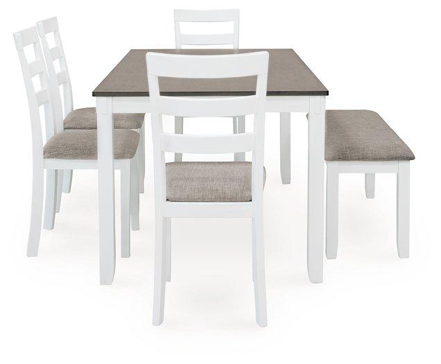 Stonehollow Dining Table and Chairs with Bench (Set of 6)