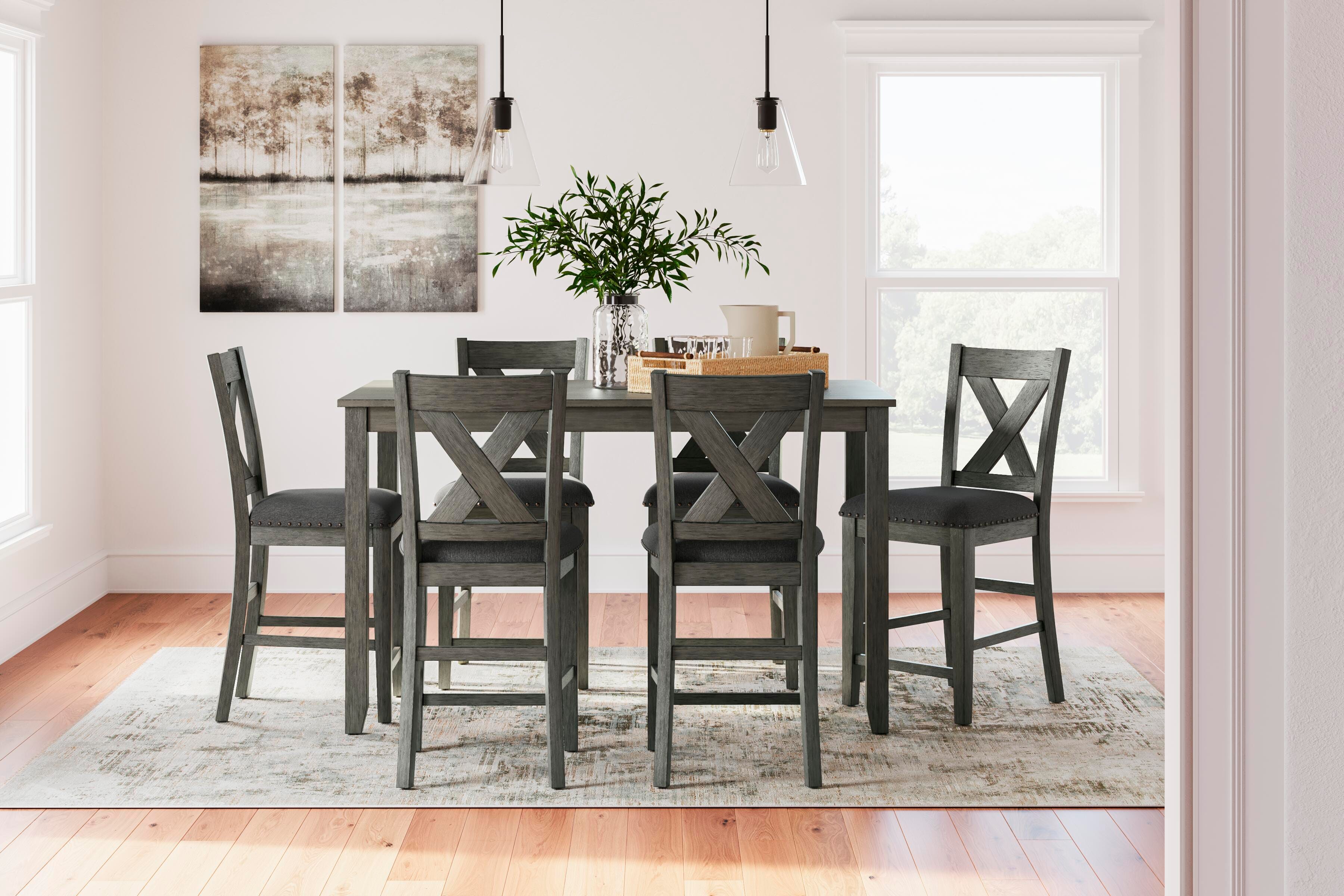 Caitbrook Counter Height Dining Table and Bar Stools (Set of 7)