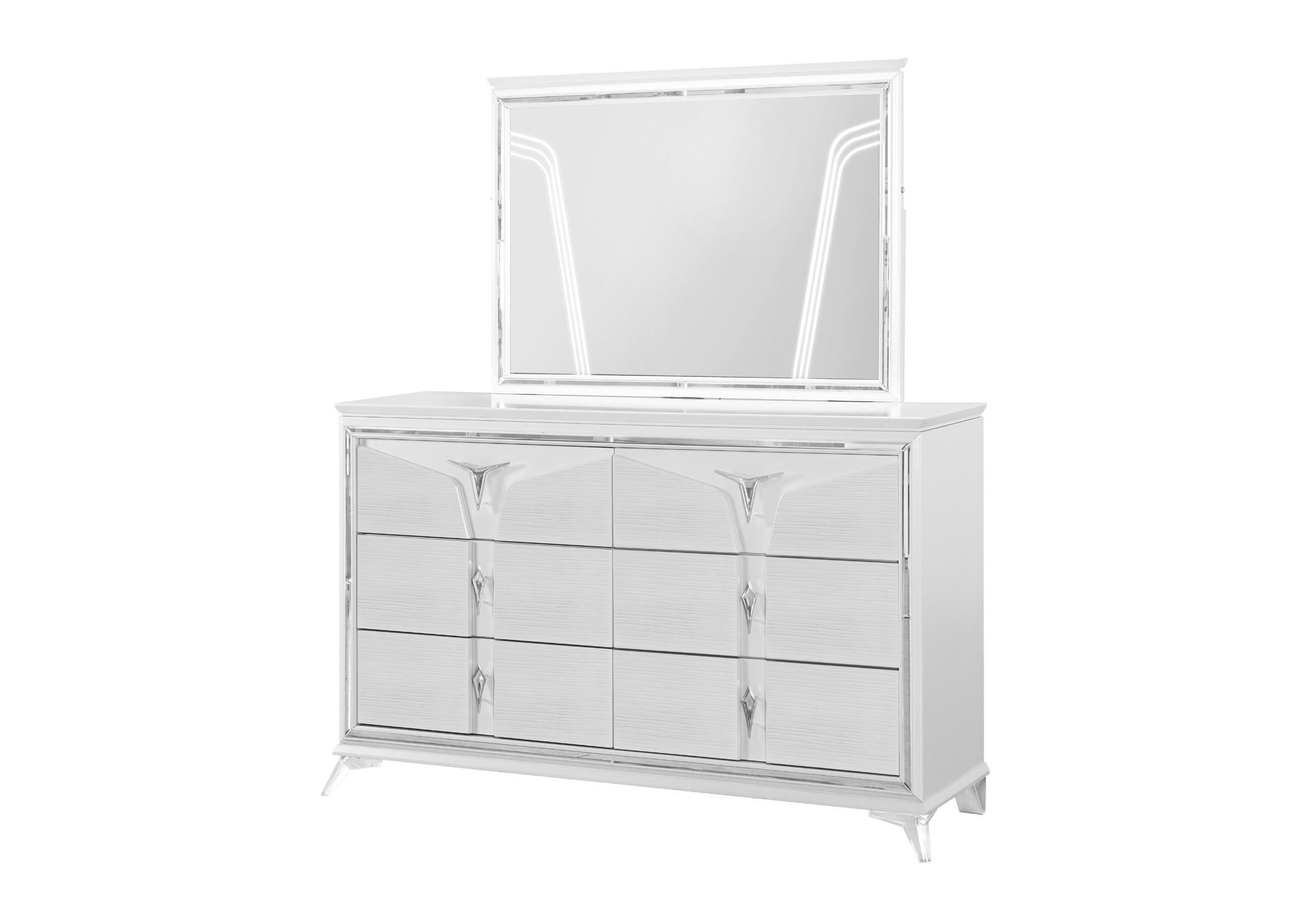 ROMO WHITE MIRROR WITH LED
