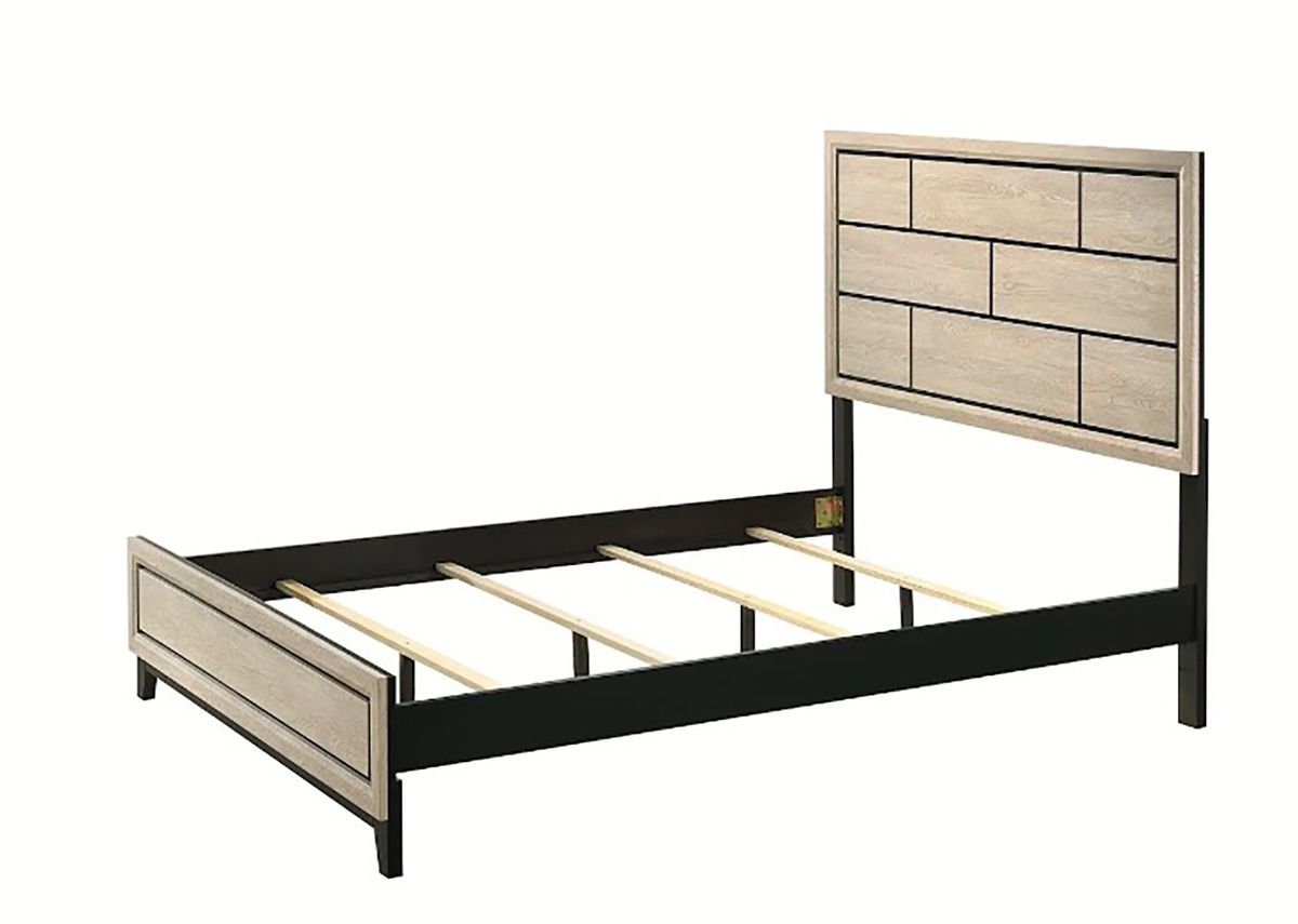Crown Mark Furniture Akerson King Panel Bed in Beige B4630-K
