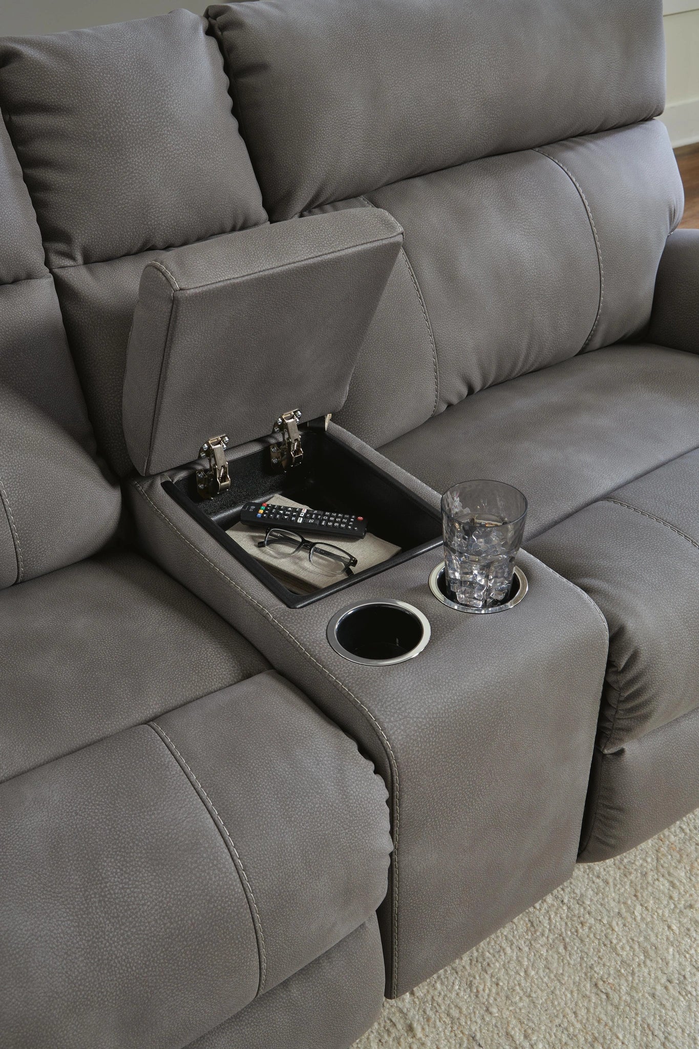 Next-Gen DuraPella Power Reclining Sectional Loveseat with Console