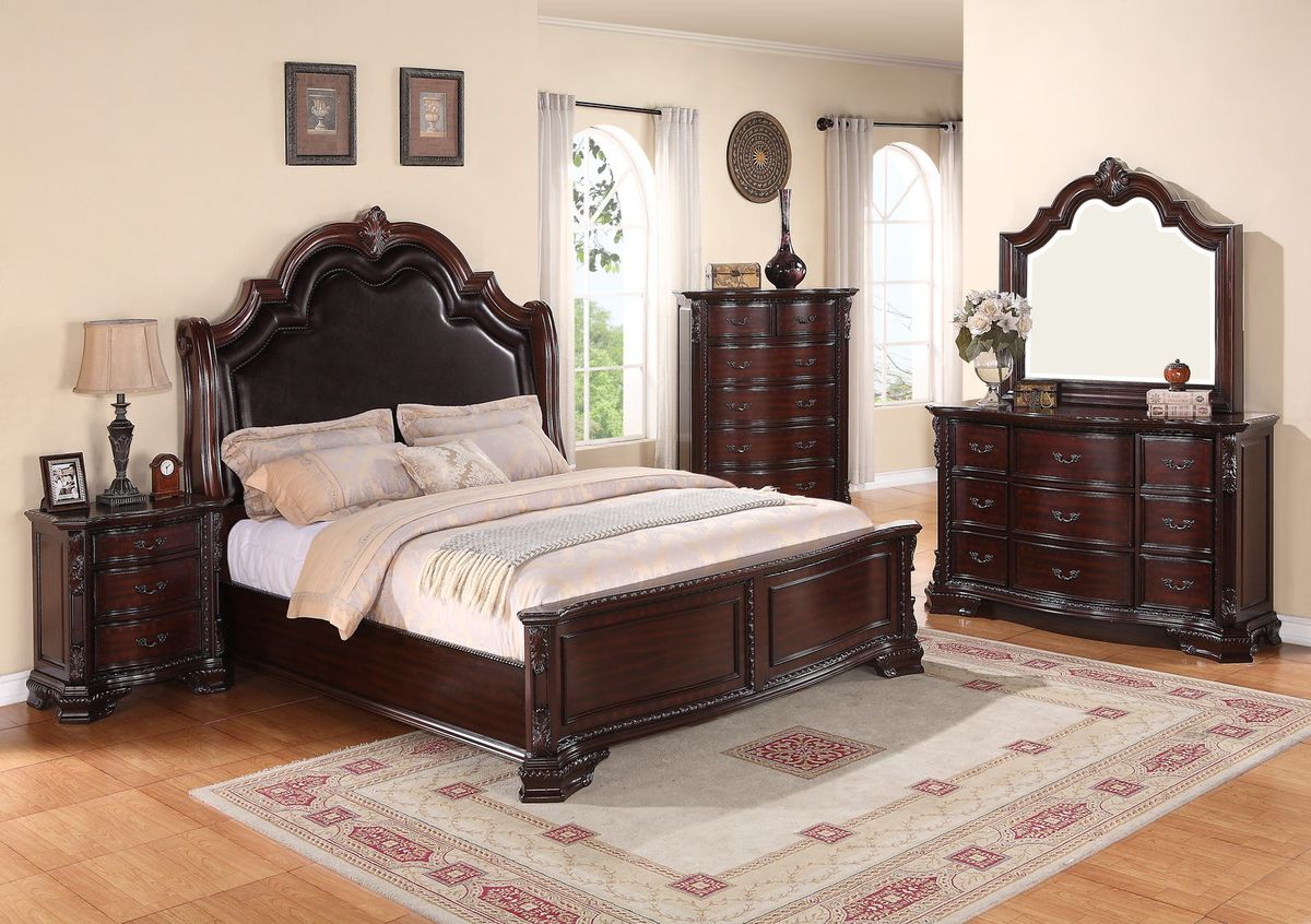 Crown Mark Furniture Sheffield 6-Drawer Chest in Dark Cherry