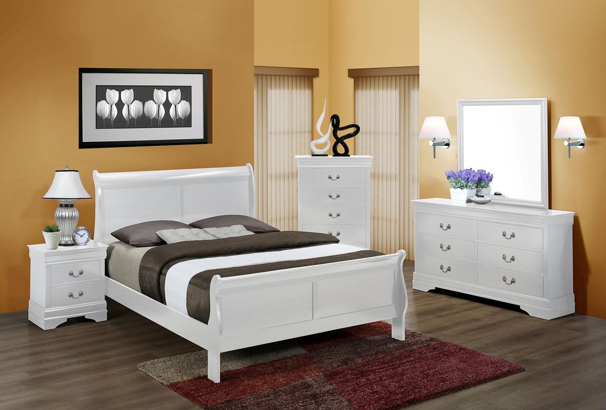 Crown Mark Louis Philip Nightstand in White