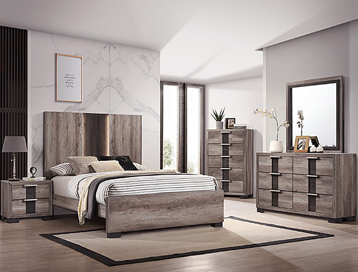 Crown Mark Furniture Rangley 2 Drawer Nightstand in Brown