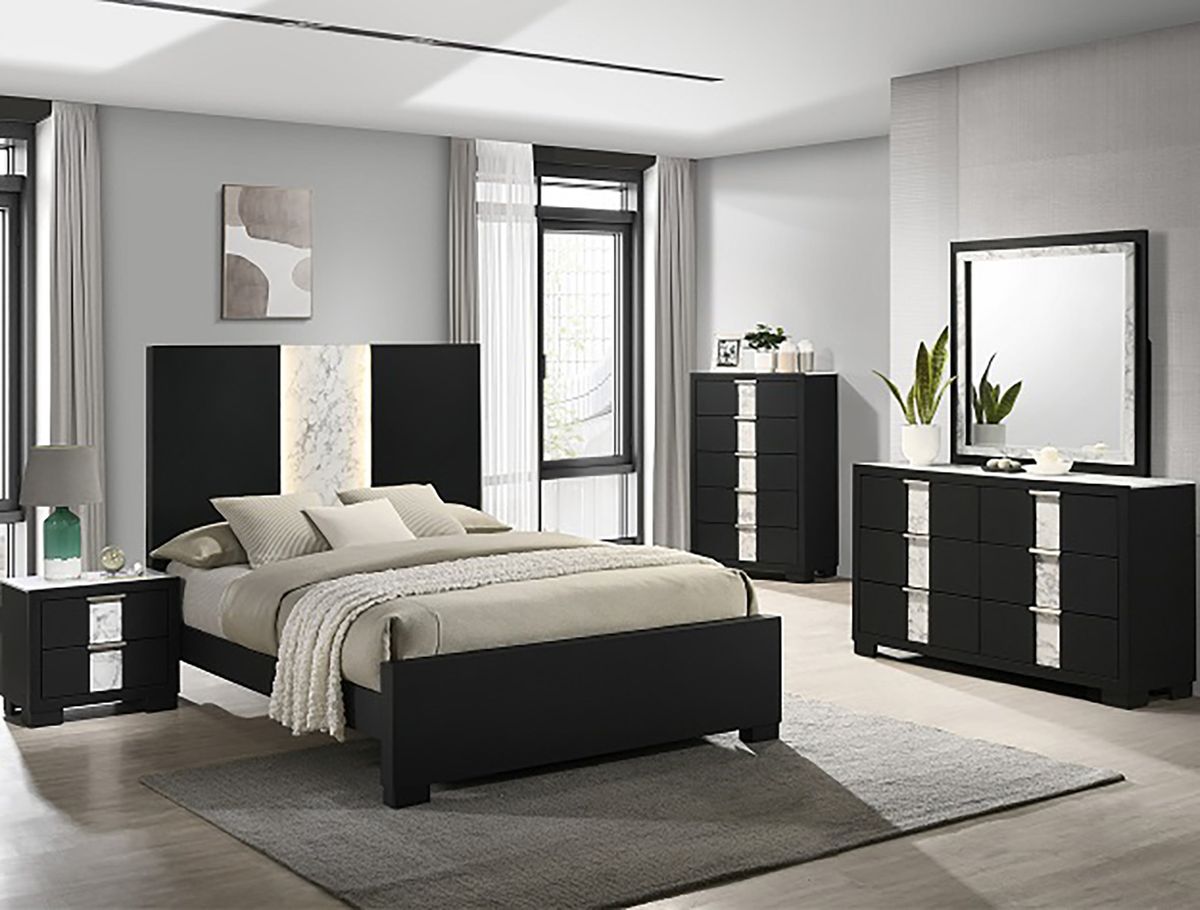 Crown Mark Furniture Rangley 6 Drawer Dresser in Black