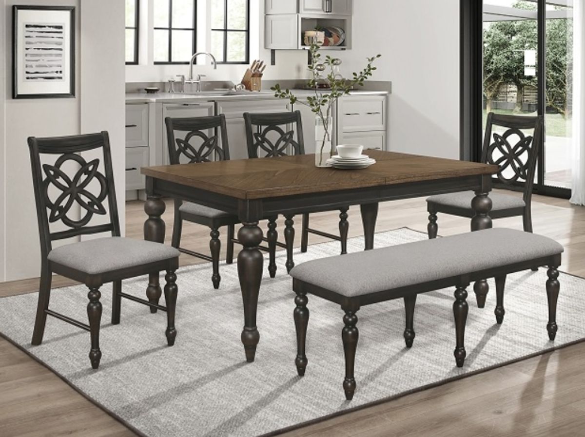 Crown Mark Furniture Hilara Side Chair in Dark Brown (Set of 2)