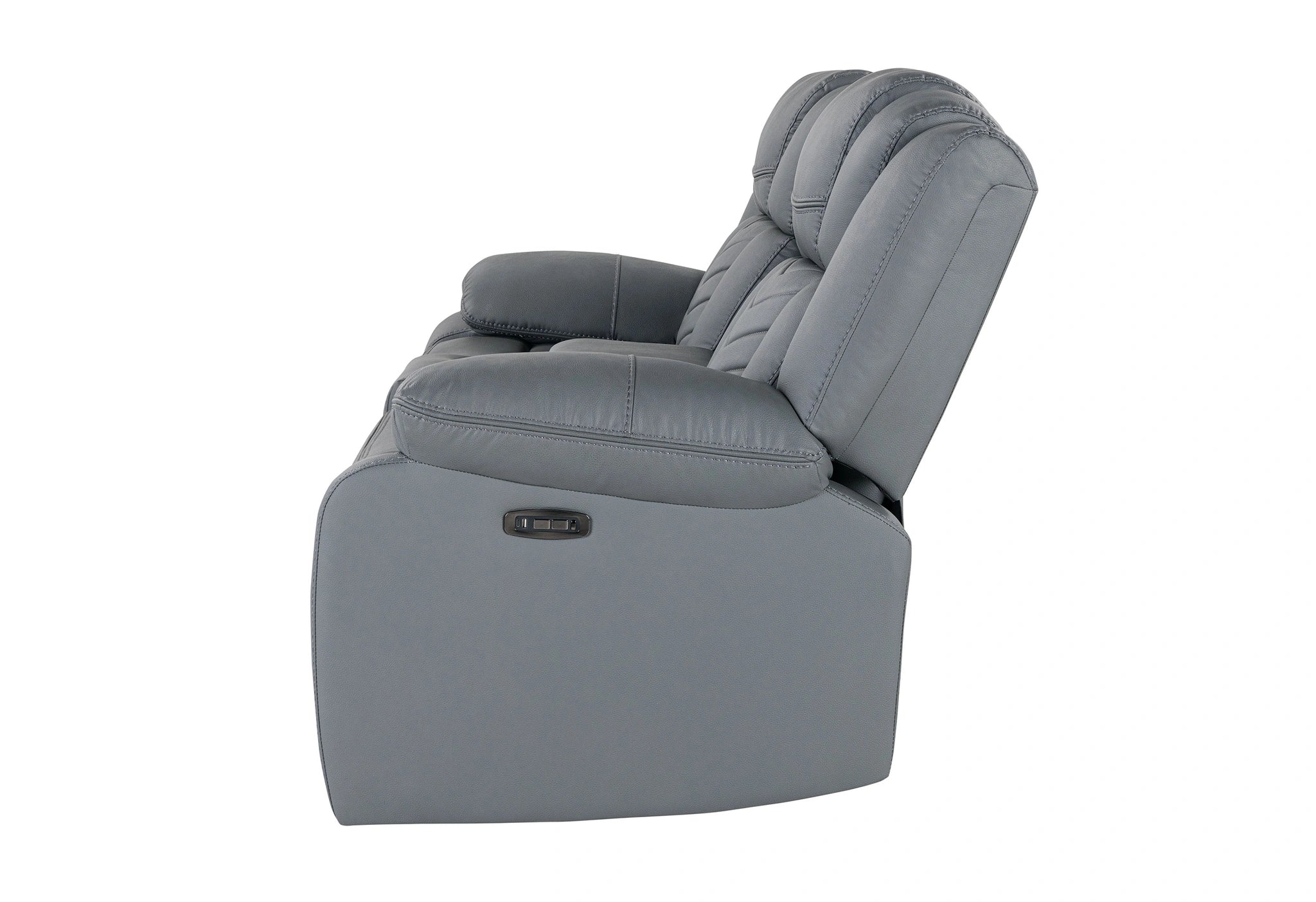 U7069 Grey 10 Pwr Con Rec Loveseat with LED and Immersive Sound