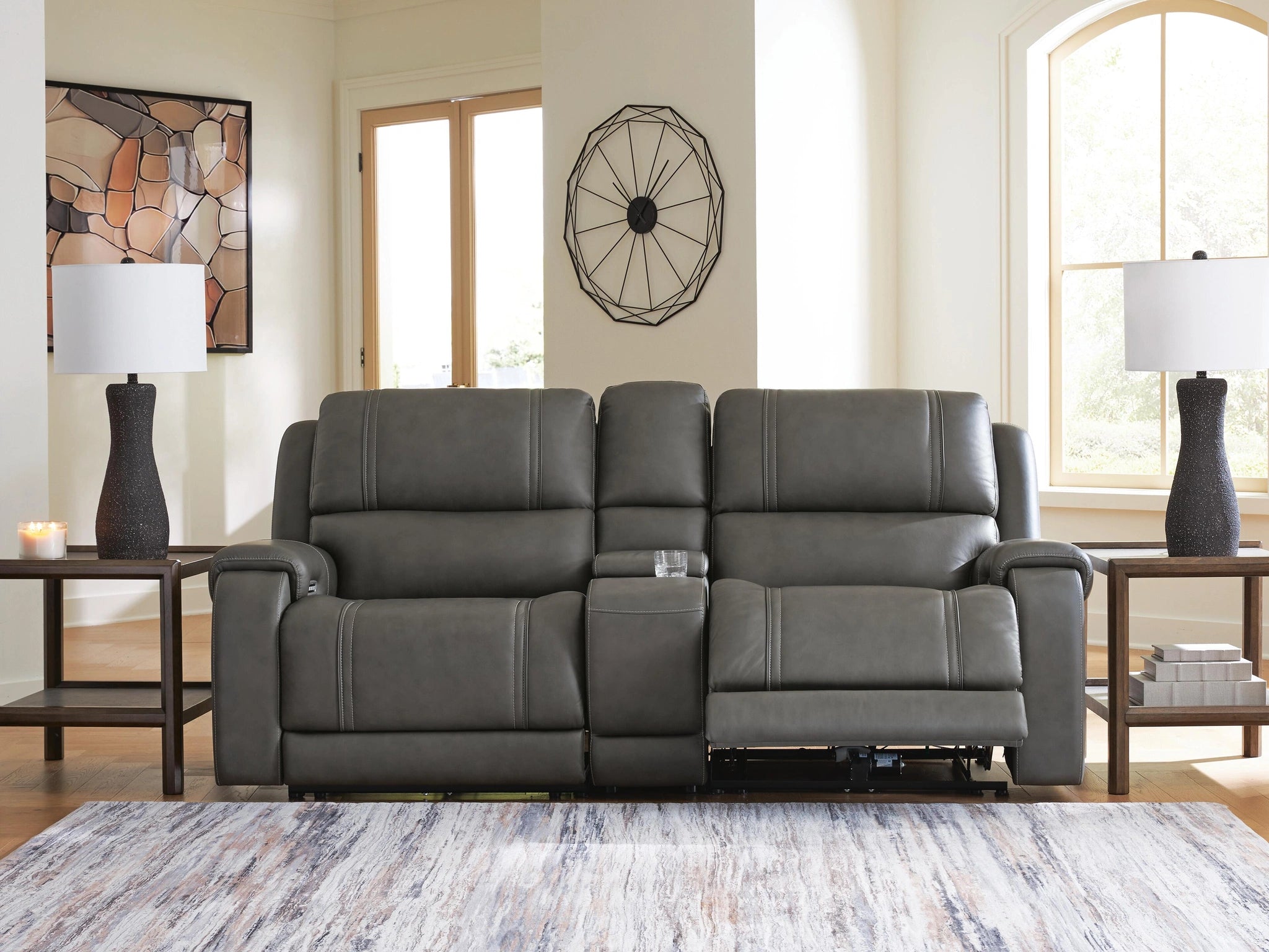 5Z - Pittson Power Reclining Sectional Loveseat with Console
