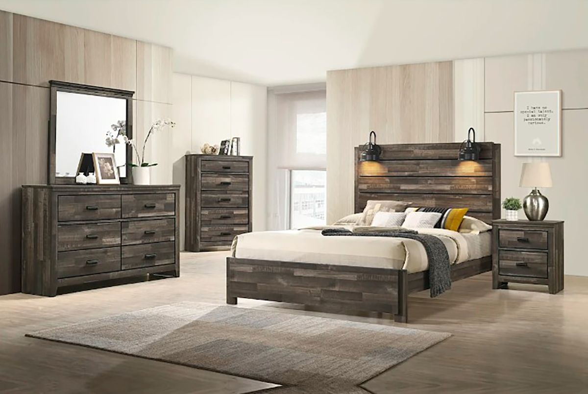 Crown Mark Furniture Carter 5 Drawer Chest in Brown